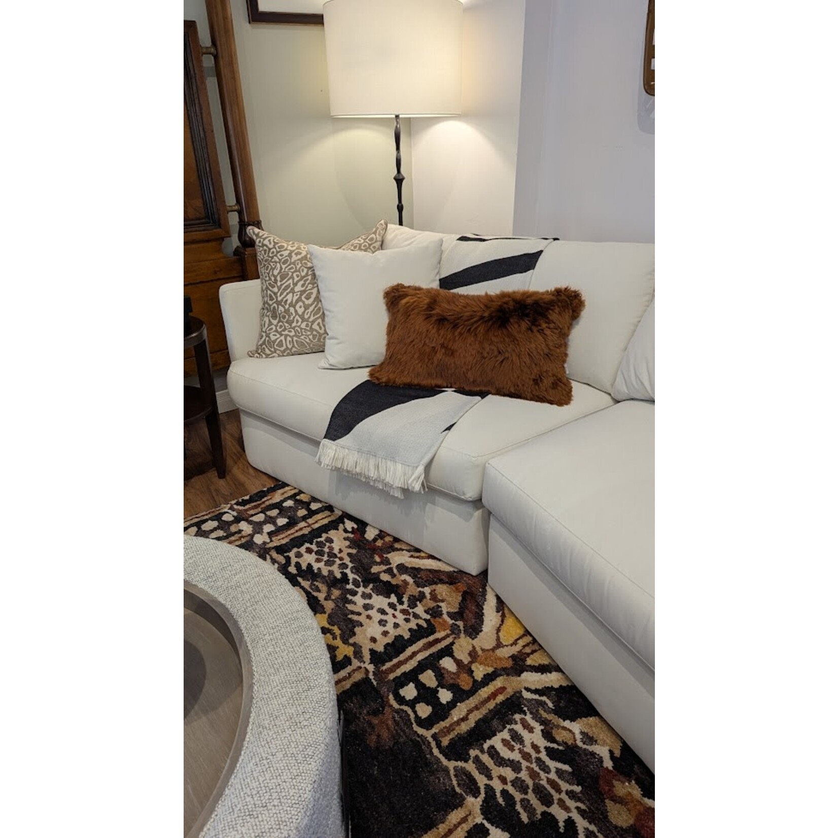 Gabby Alpaca Copper Throw Pillow with Feather Insert 14x24
