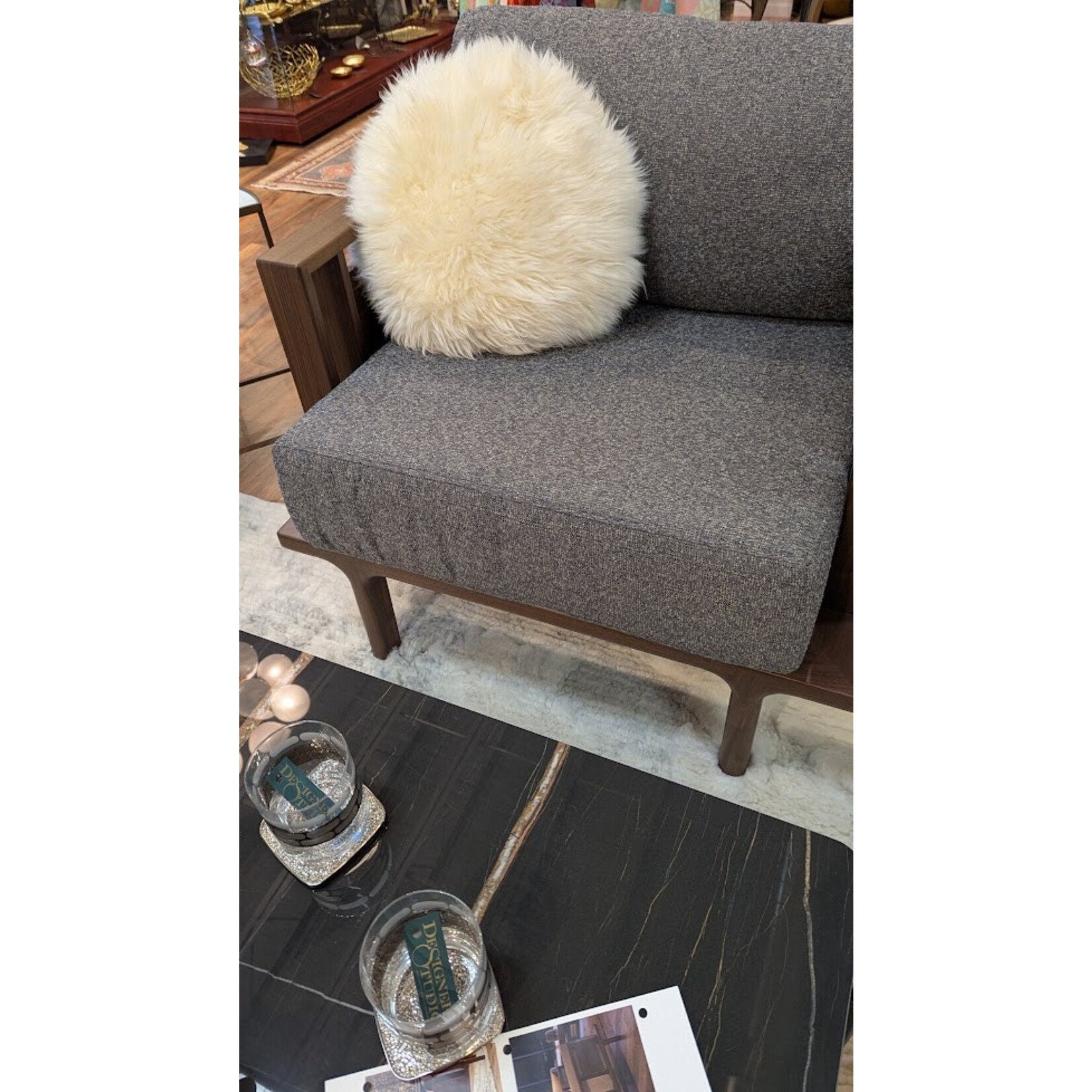 Tannery & Co. Merino Fur 16" Round Pillow Snow