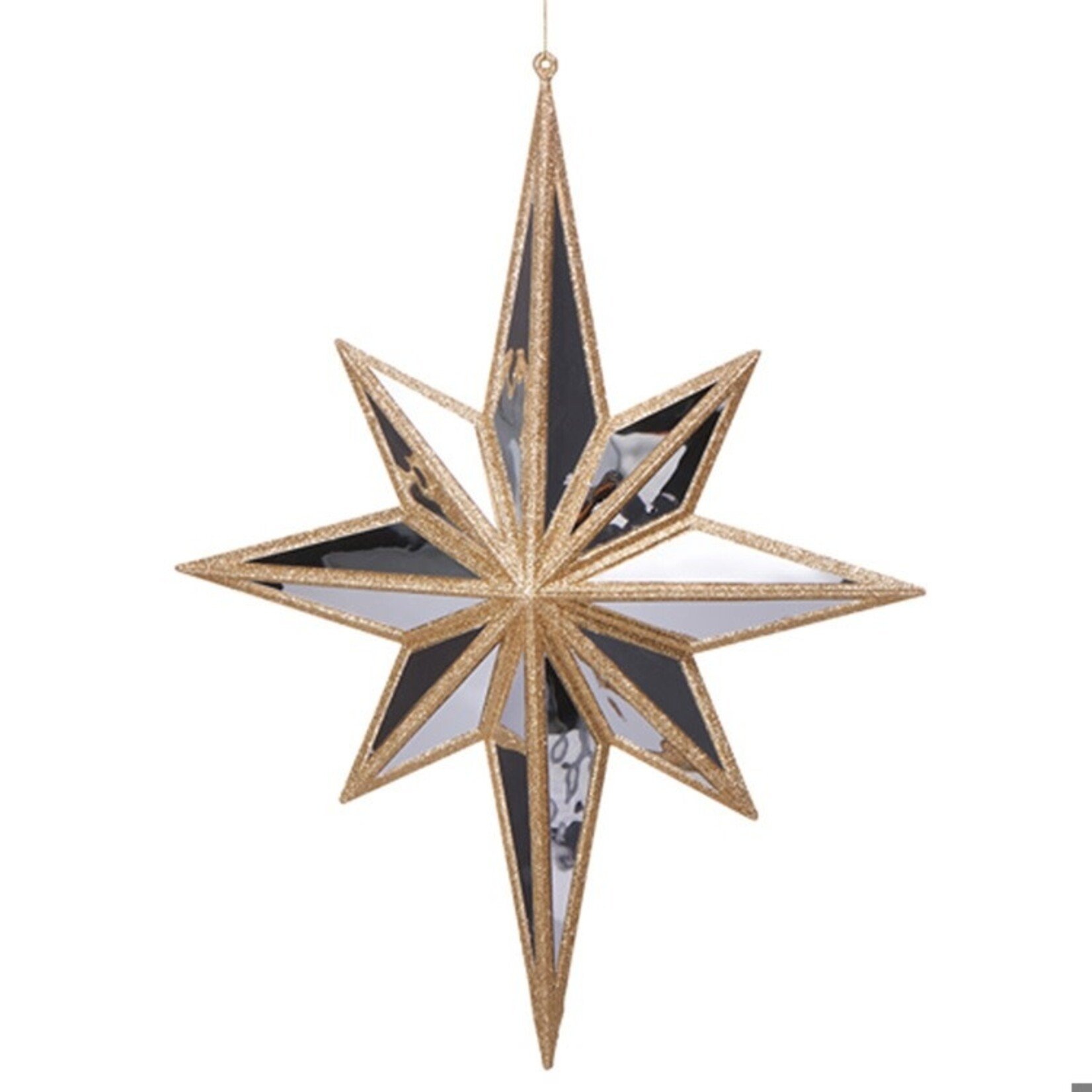 RAZ Imports Mirrored North Star Ornament 17"