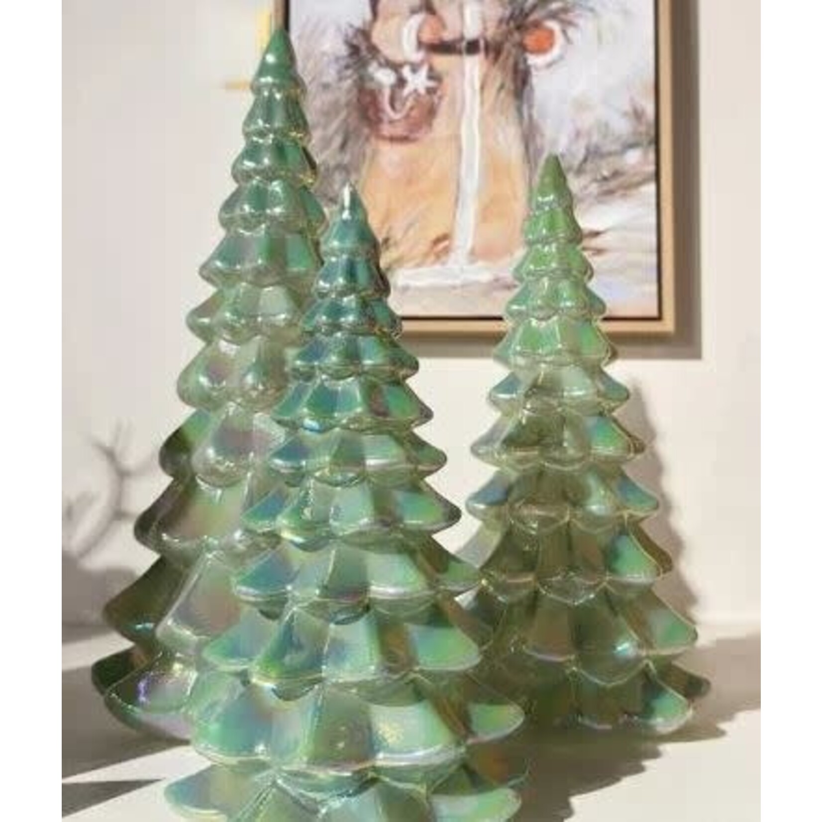 RAZ Imports Lighted Green Iridescent Tree