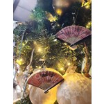 RAZ Imports Floral Hand Fan Ornament 4.25"