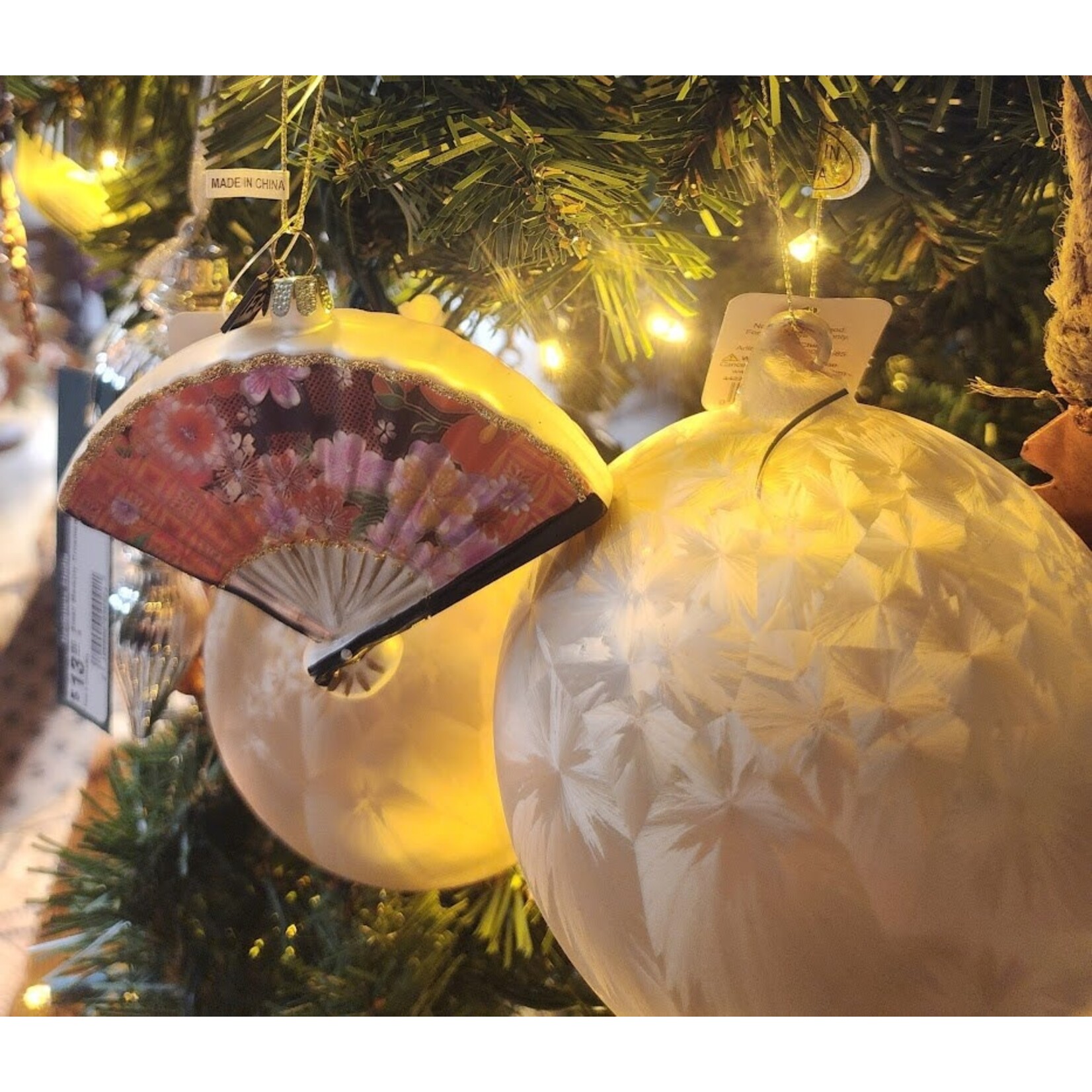 RAZ Imports Champagne Shimmer Ball Ornament 5"