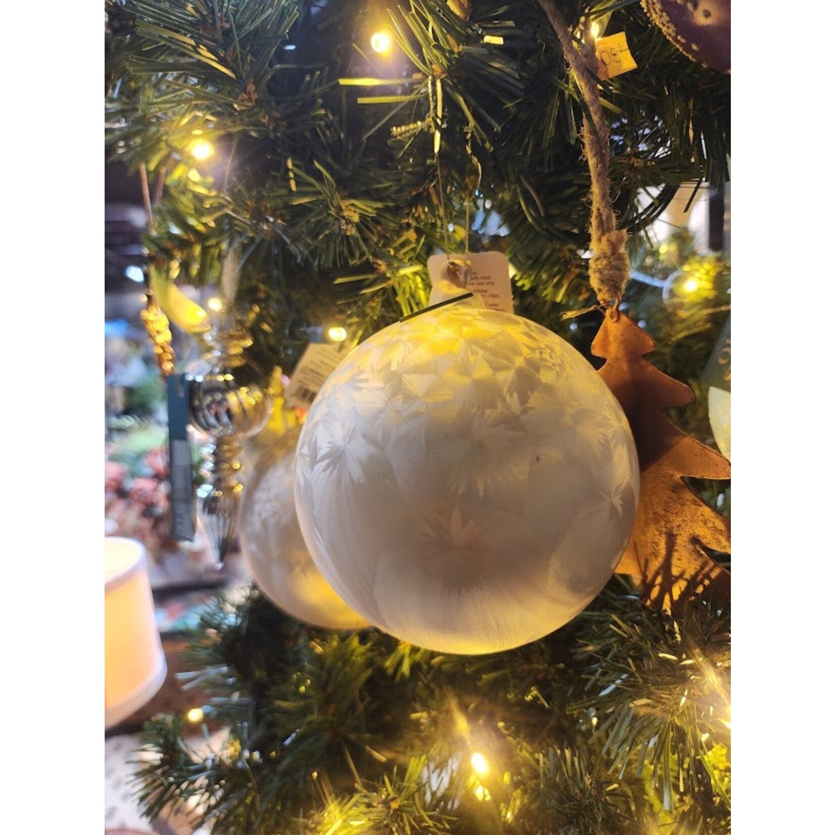 RAZ Imports Champagne Shimmer Ball Ornament 5"