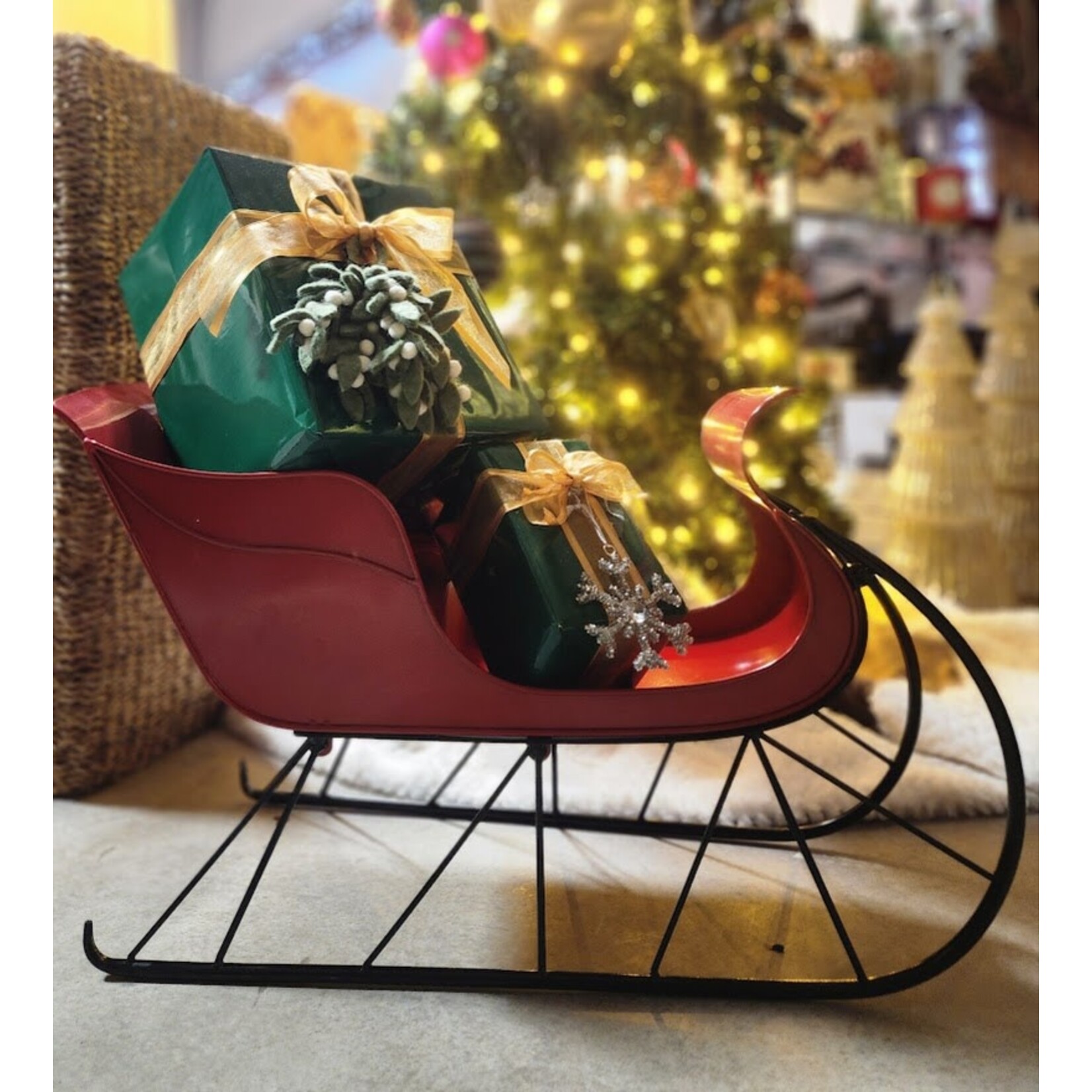 RAZ Imports Red Sleigh 25"