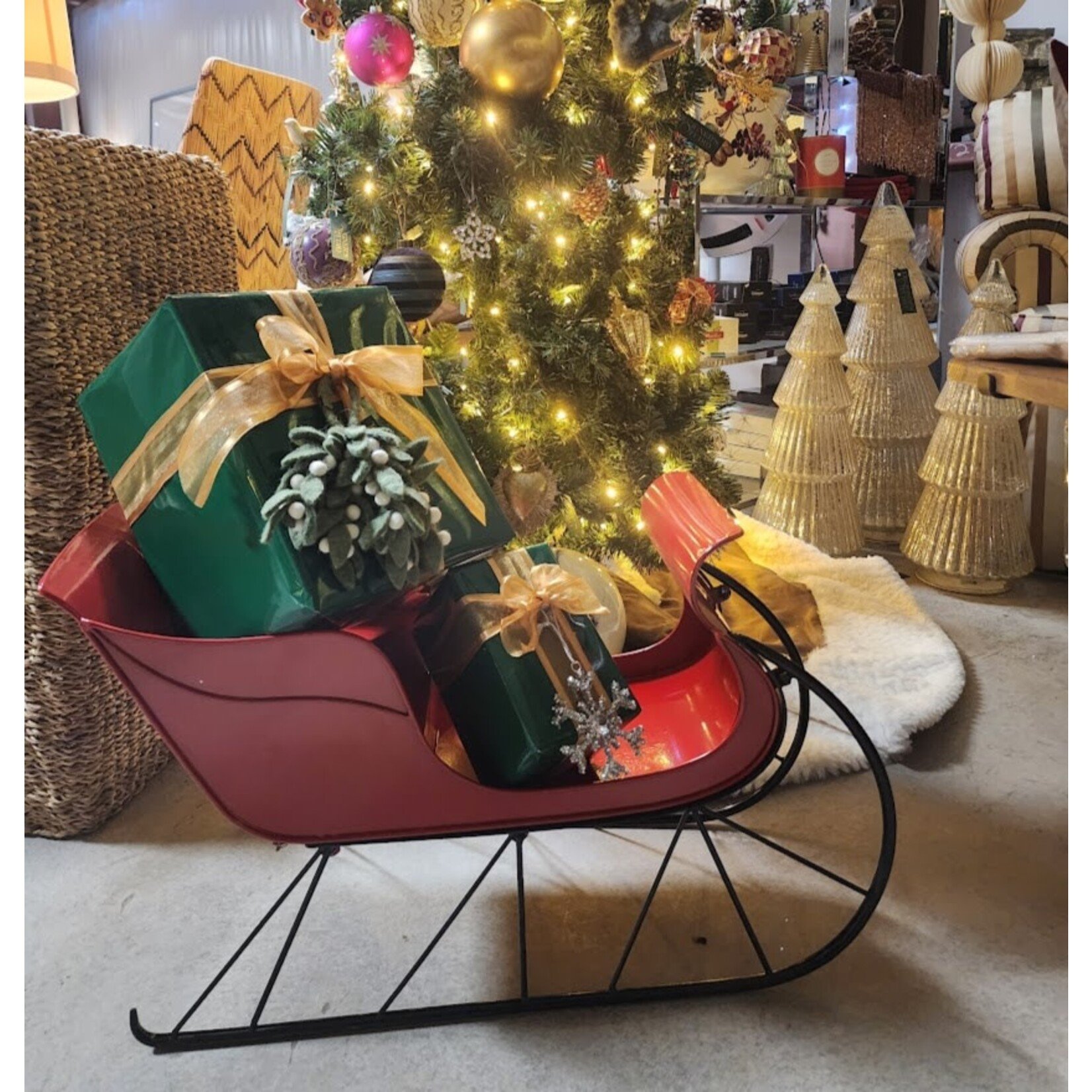 RAZ Imports Red Sleigh 25"