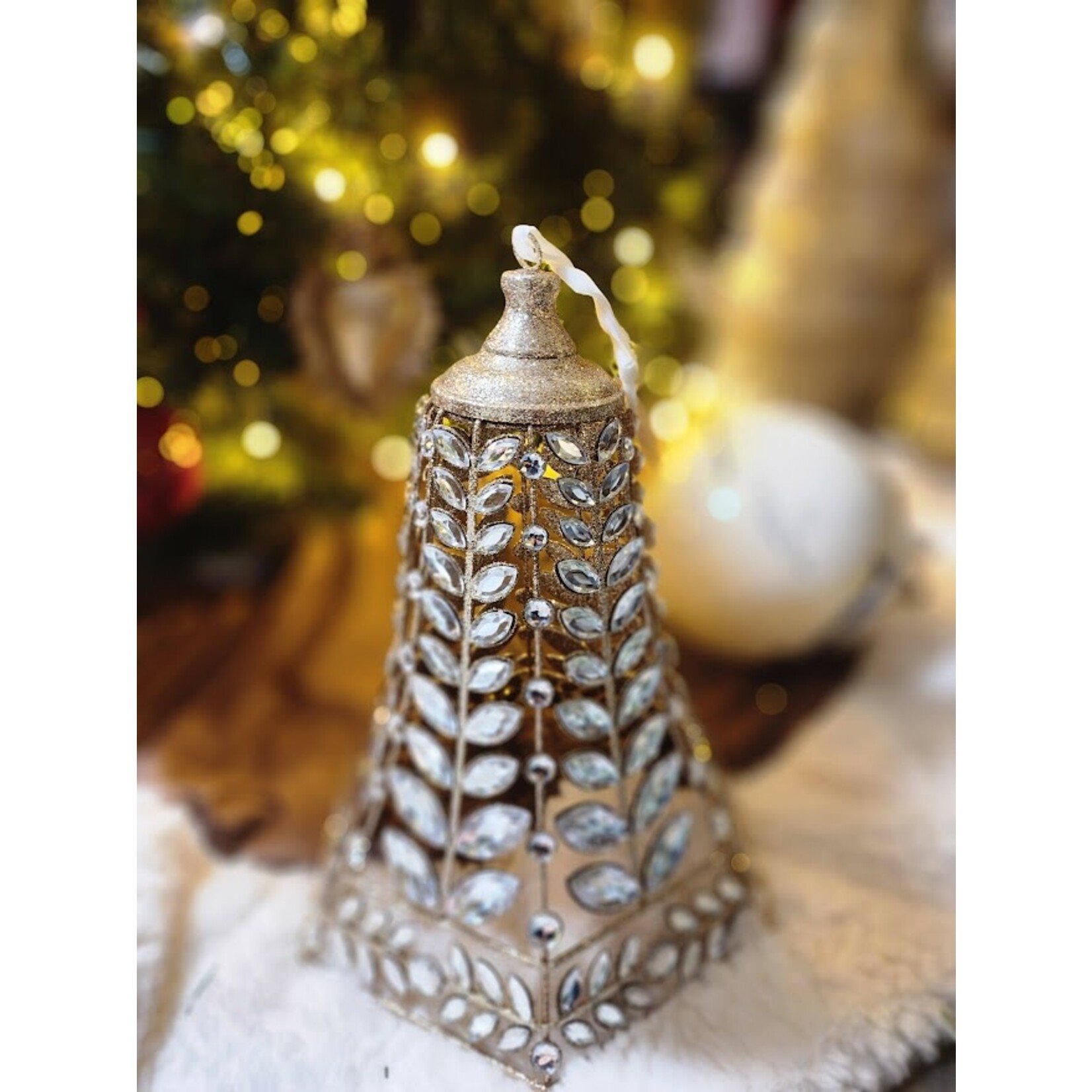 RAZ Imports Clear Jeweled Bell Ornament 12.5"