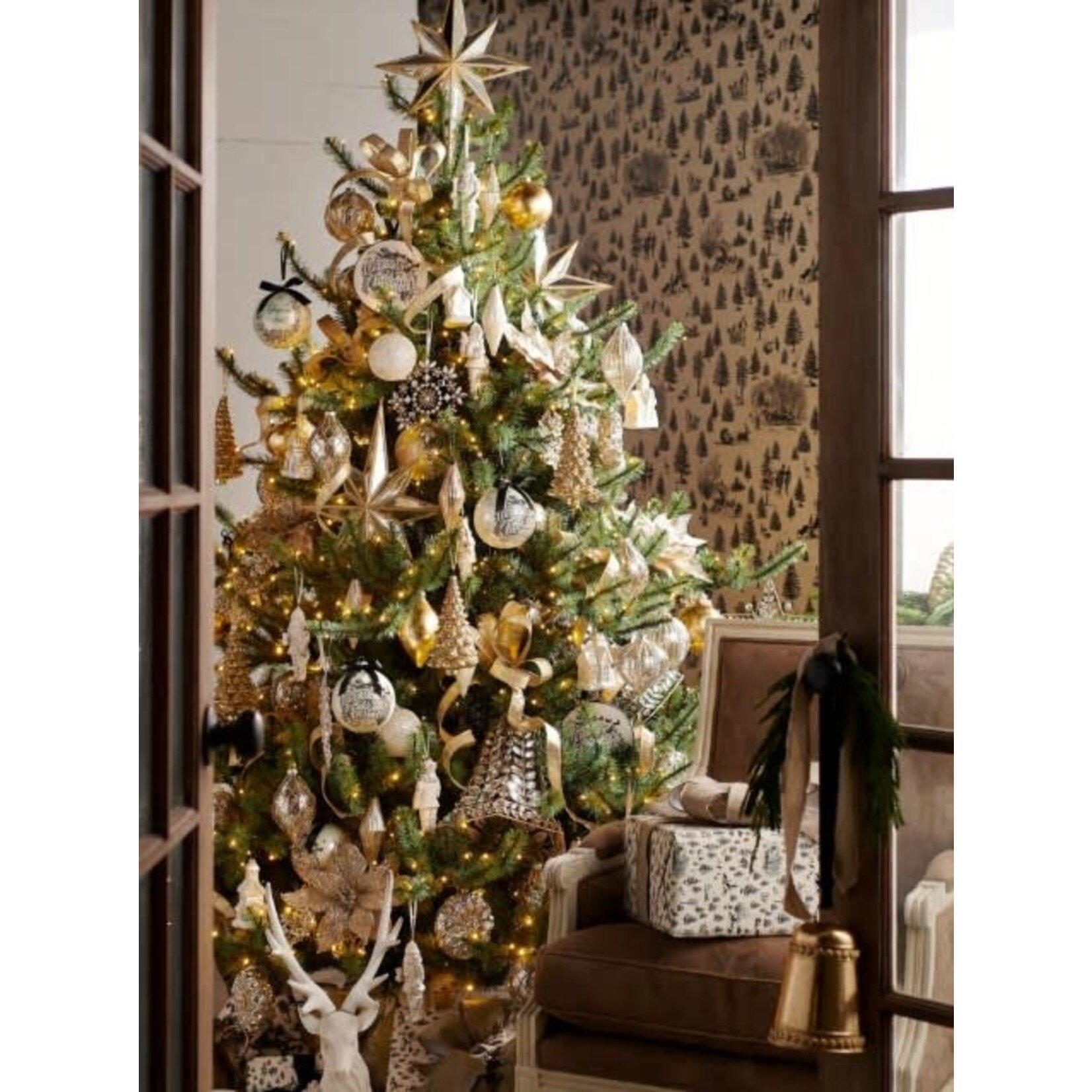 RAZ Imports Mirrored North Star Ornament 17"