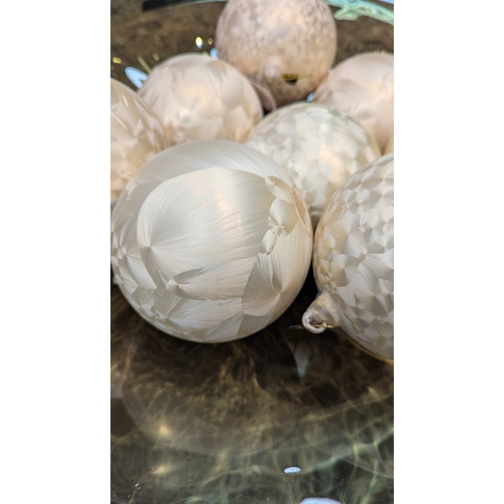 RAZ Imports Champagne Shimmer Ball Ornament 5"