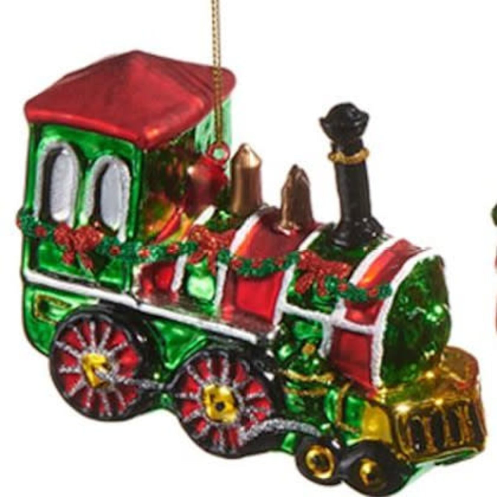 RAZ Imports Red & Green Holiday Train Ornament 4.75"