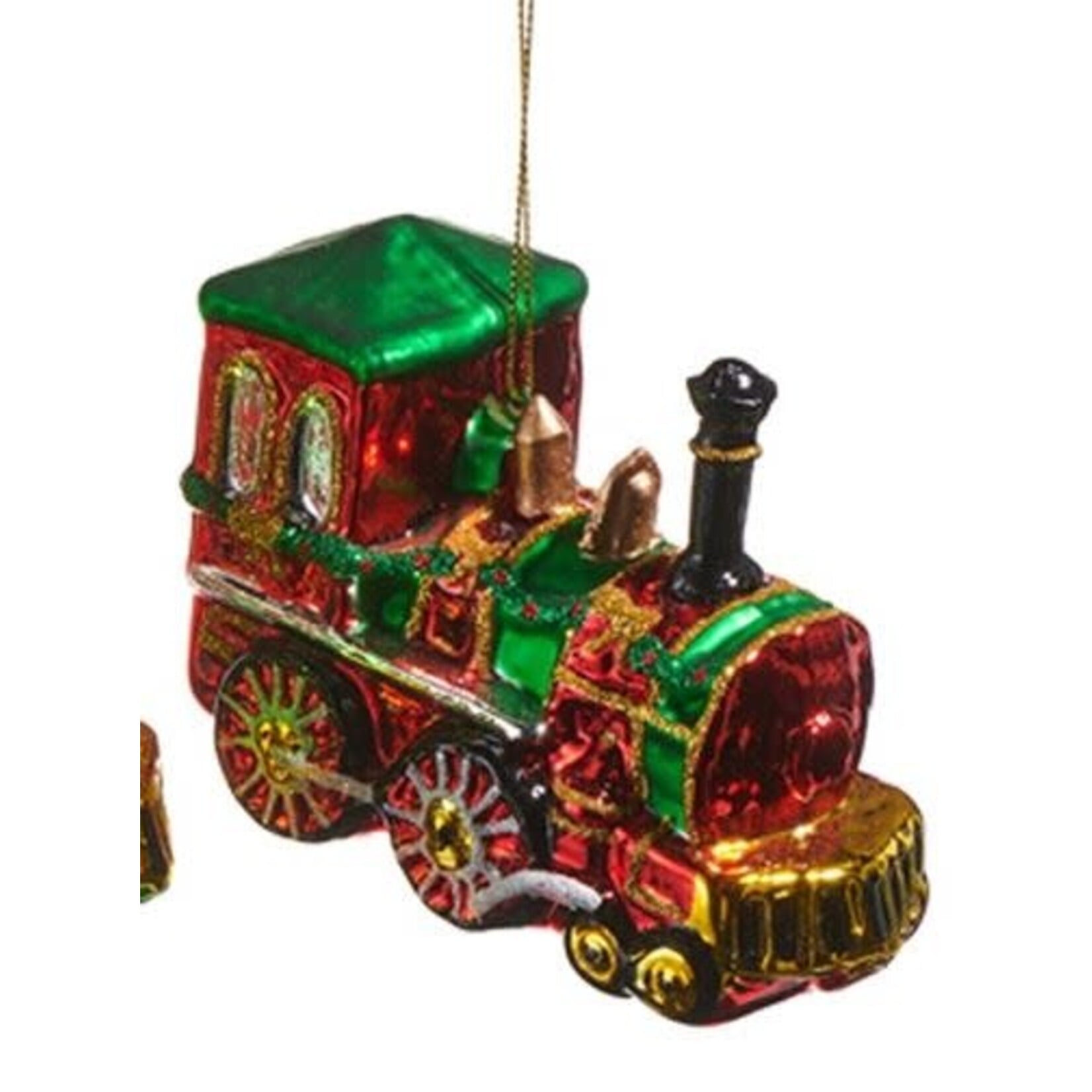 RAZ Imports Red & Green Holiday Train Ornament 4.75"