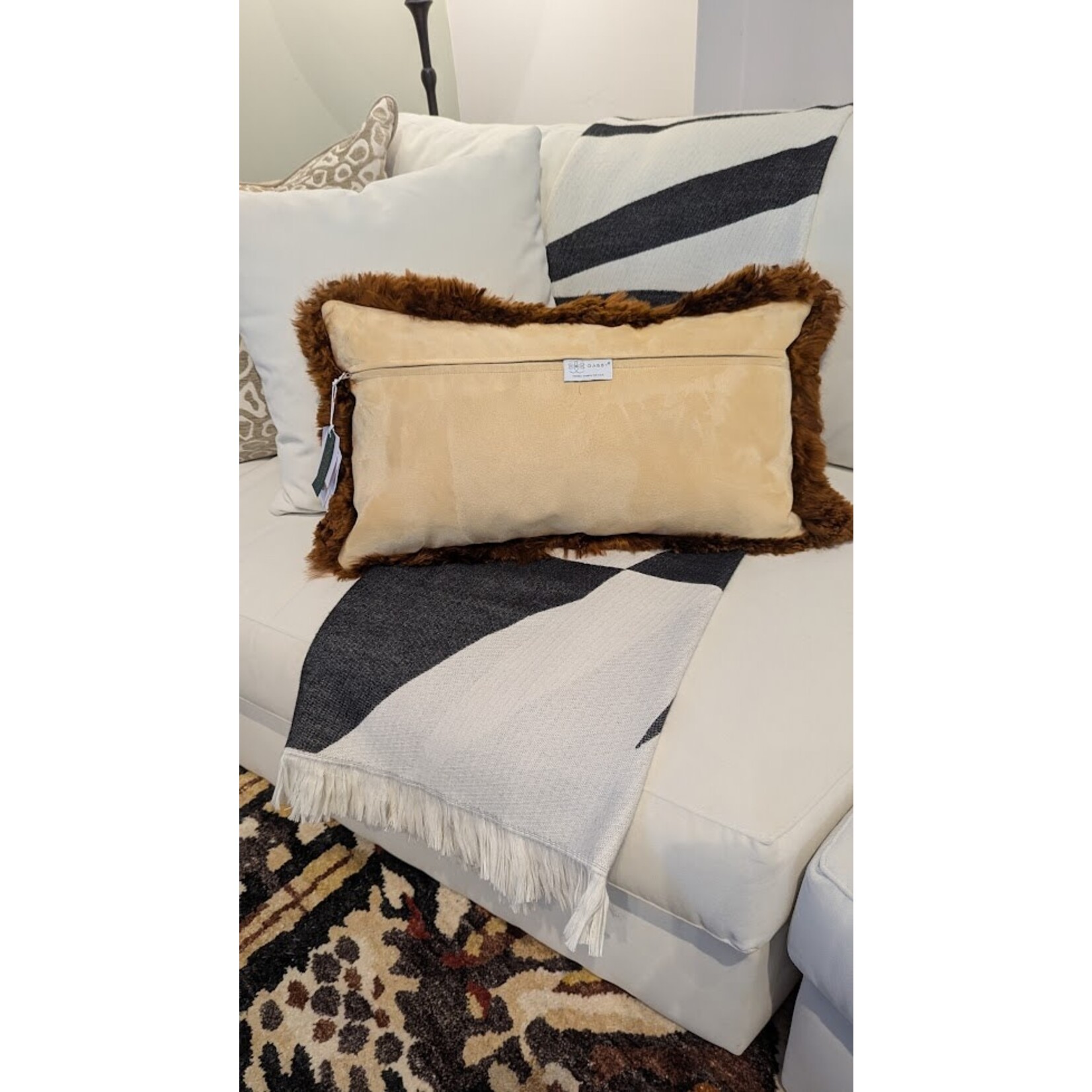 Gabby Alpaca Copper Throw Pillow with Feather Insert 14x24