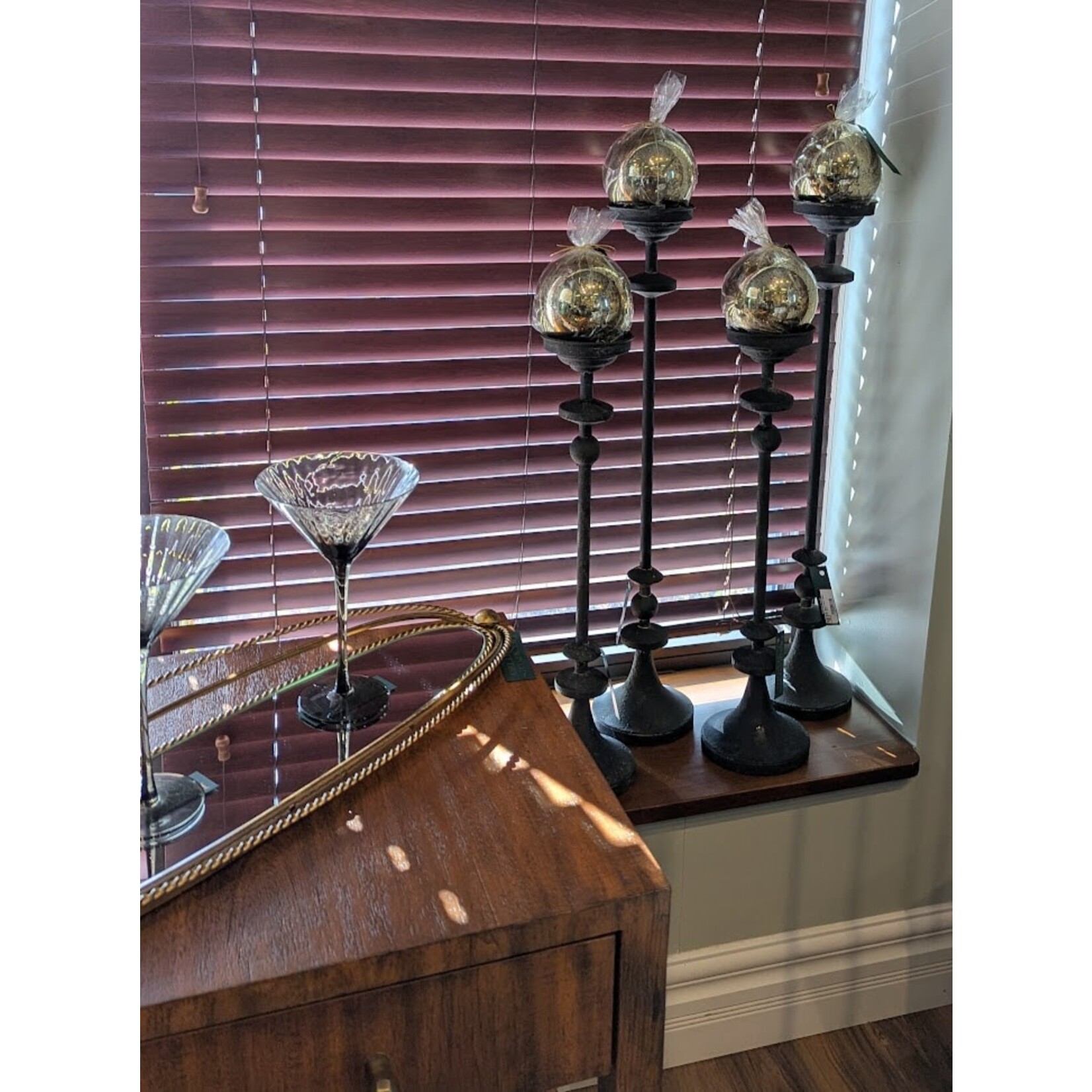 RAZ Imports Black Candle Holder