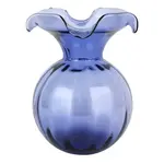 Vietri Hibiscus Glass Indigo Medium Fluted Vase