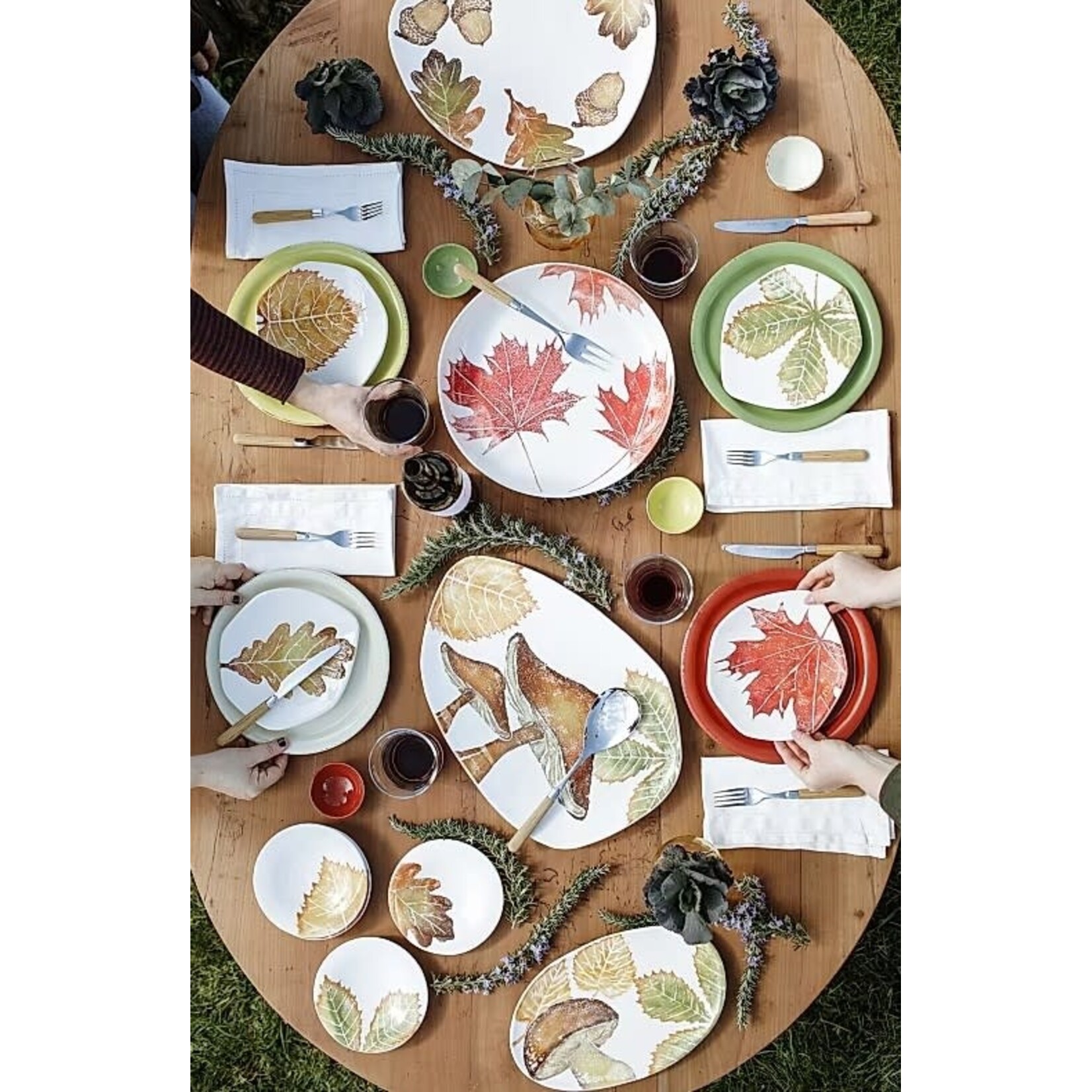 Vietri Autunno Mushrooms Oblong Oval Platter