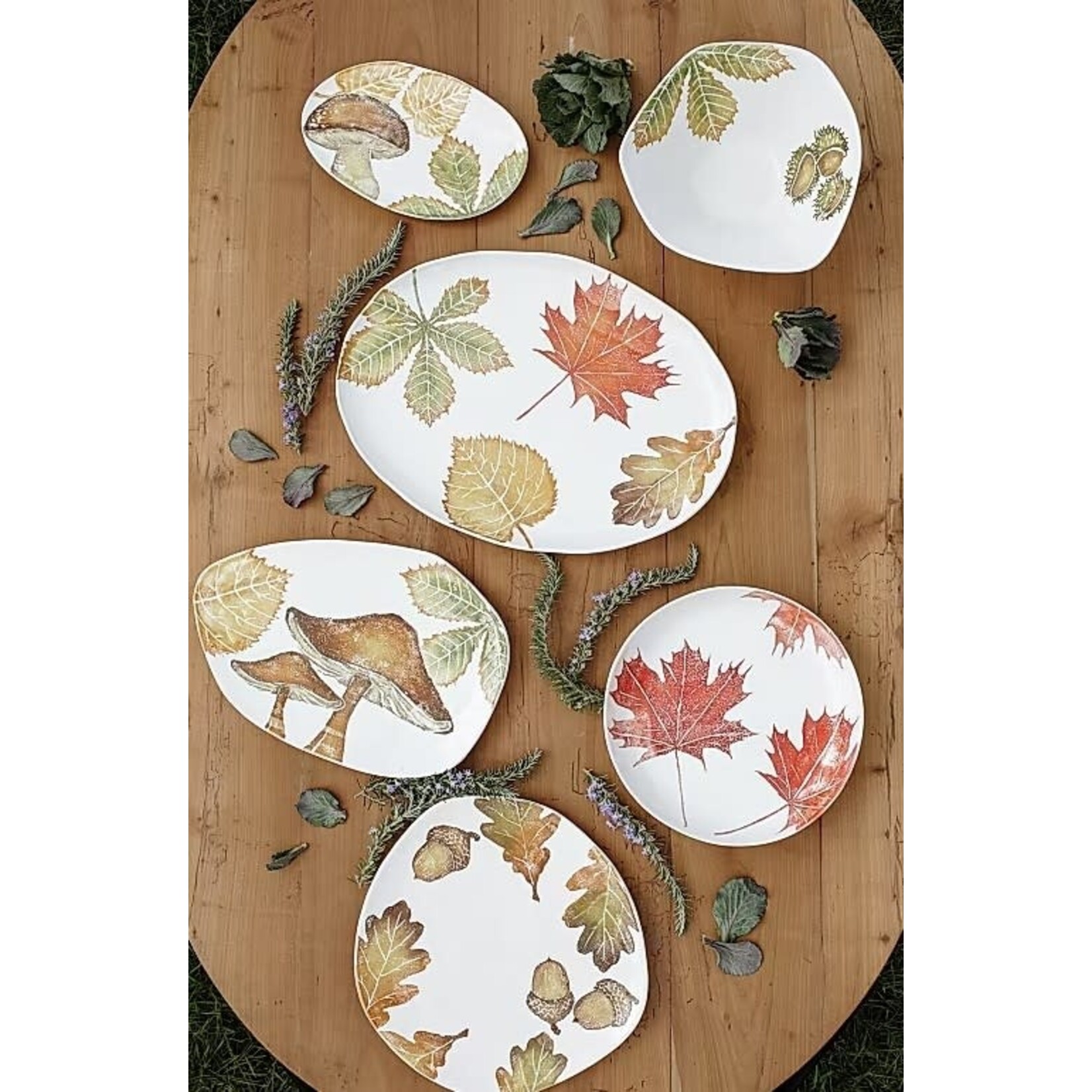 Vietri Autunno Assorted Leaves Large Oval Platter