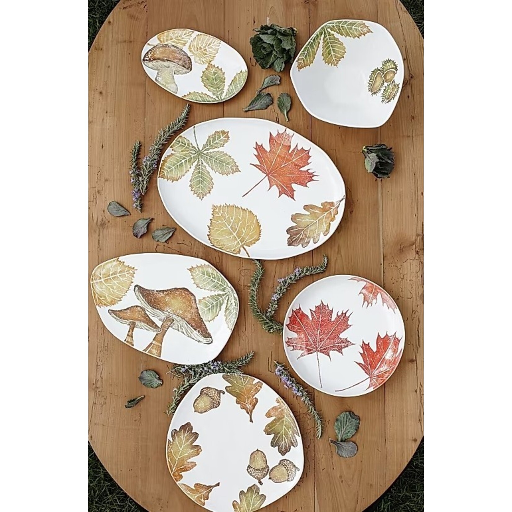 Vietri Autunno Leaf Salad Plates Set of 4