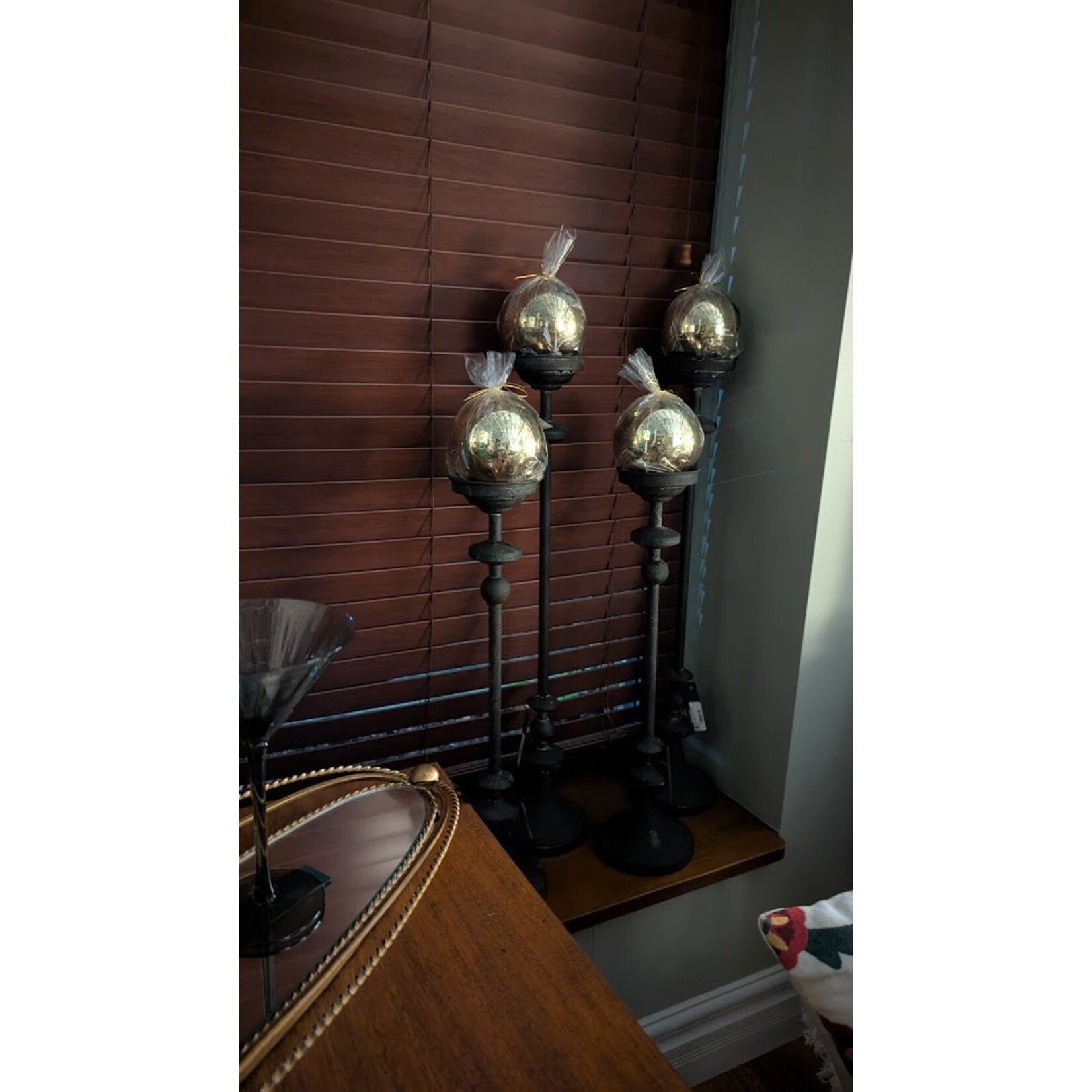 RAZ Imports Black Candle Holder