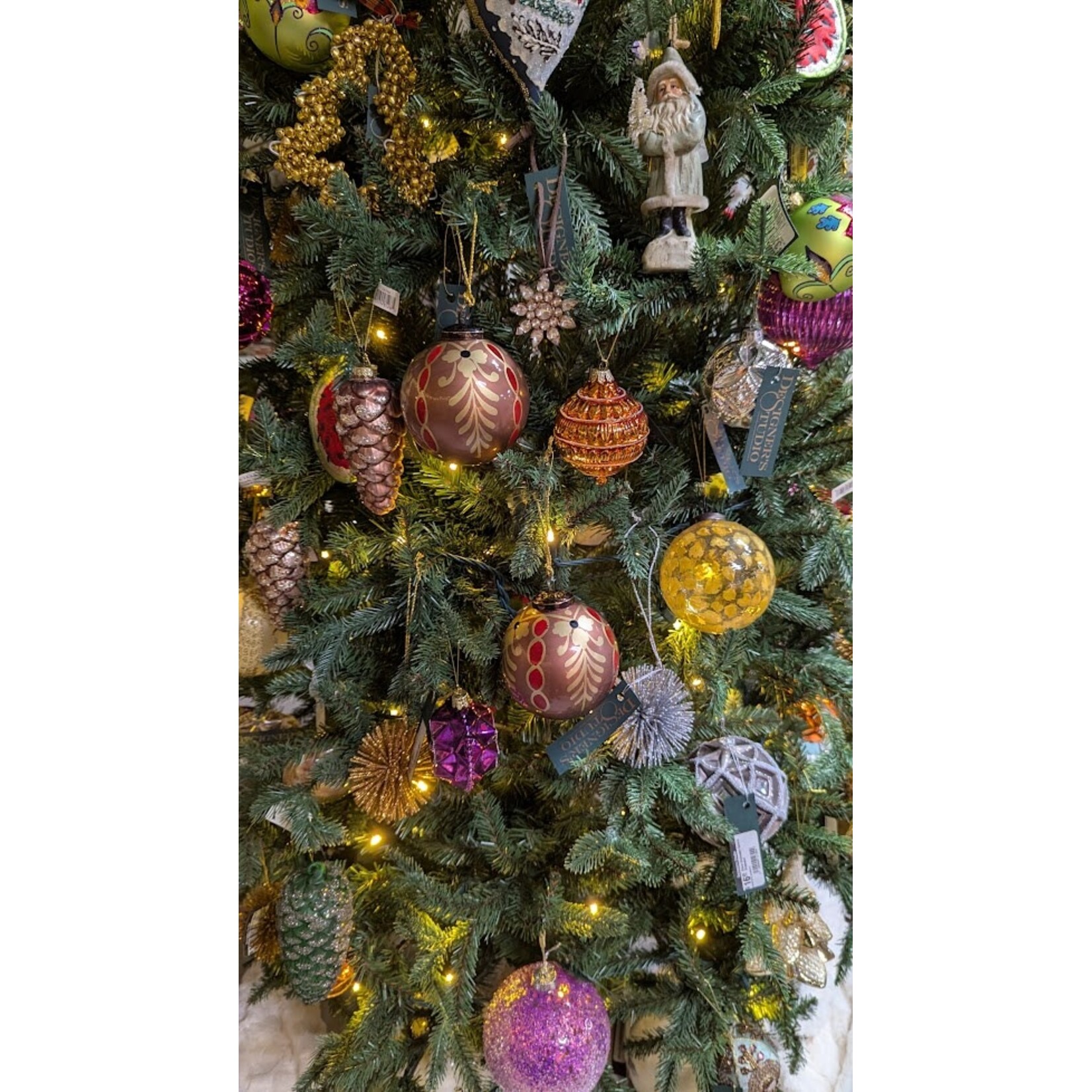 RAZ Imports Copper Patterned Ball Ornament 3.75"