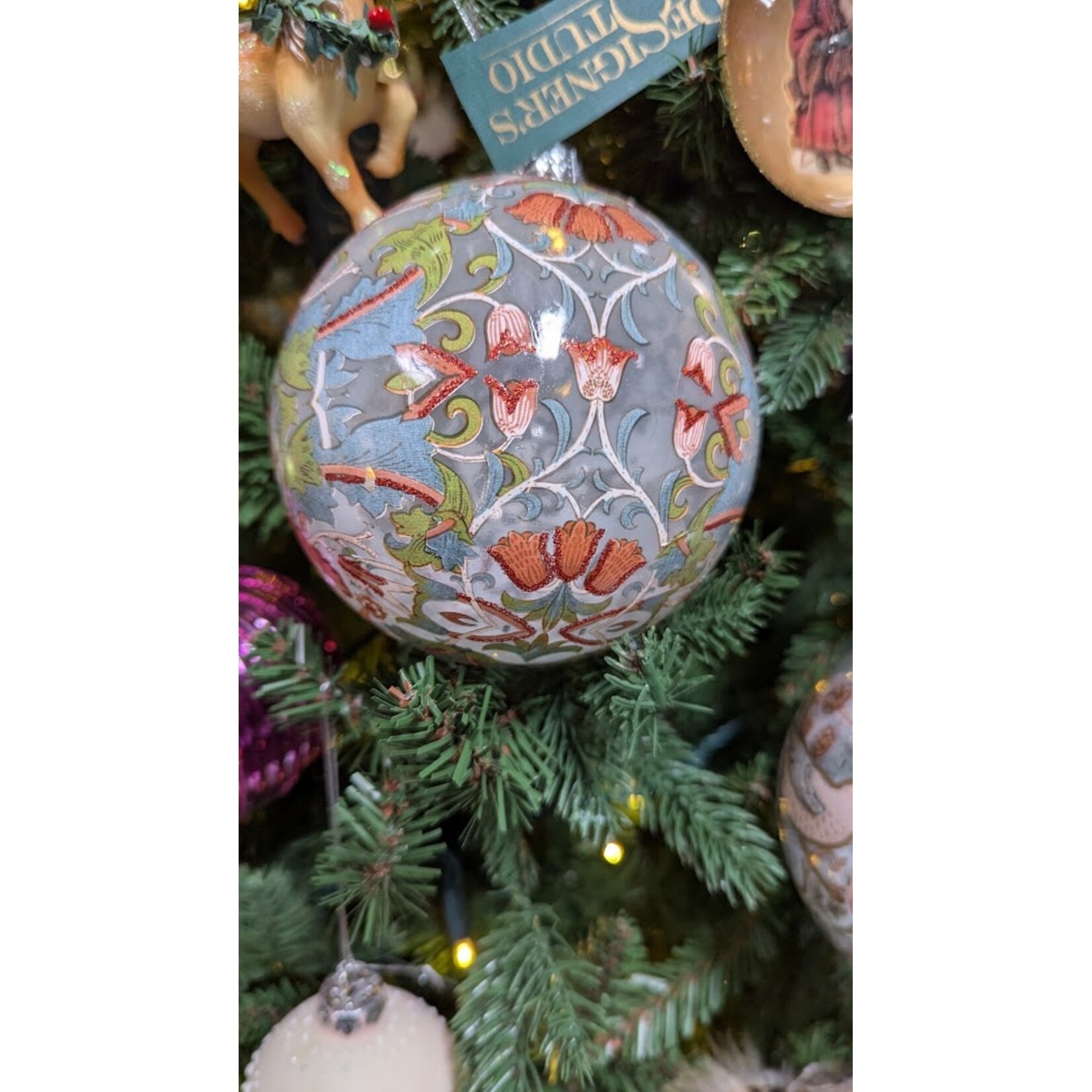 RAZ Imports William Morris Ball Ornament 5"