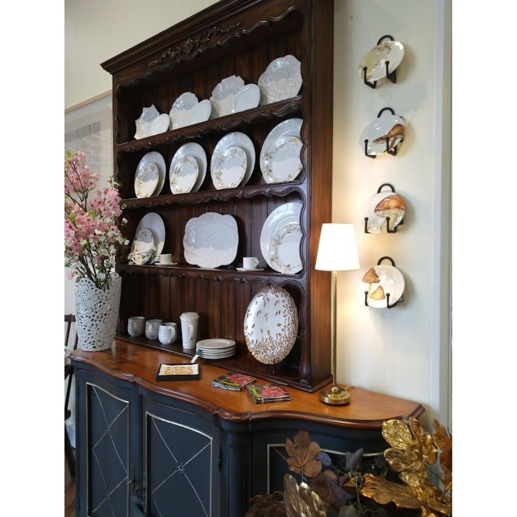 Vietri Autunno Leaves Round Oval Platter