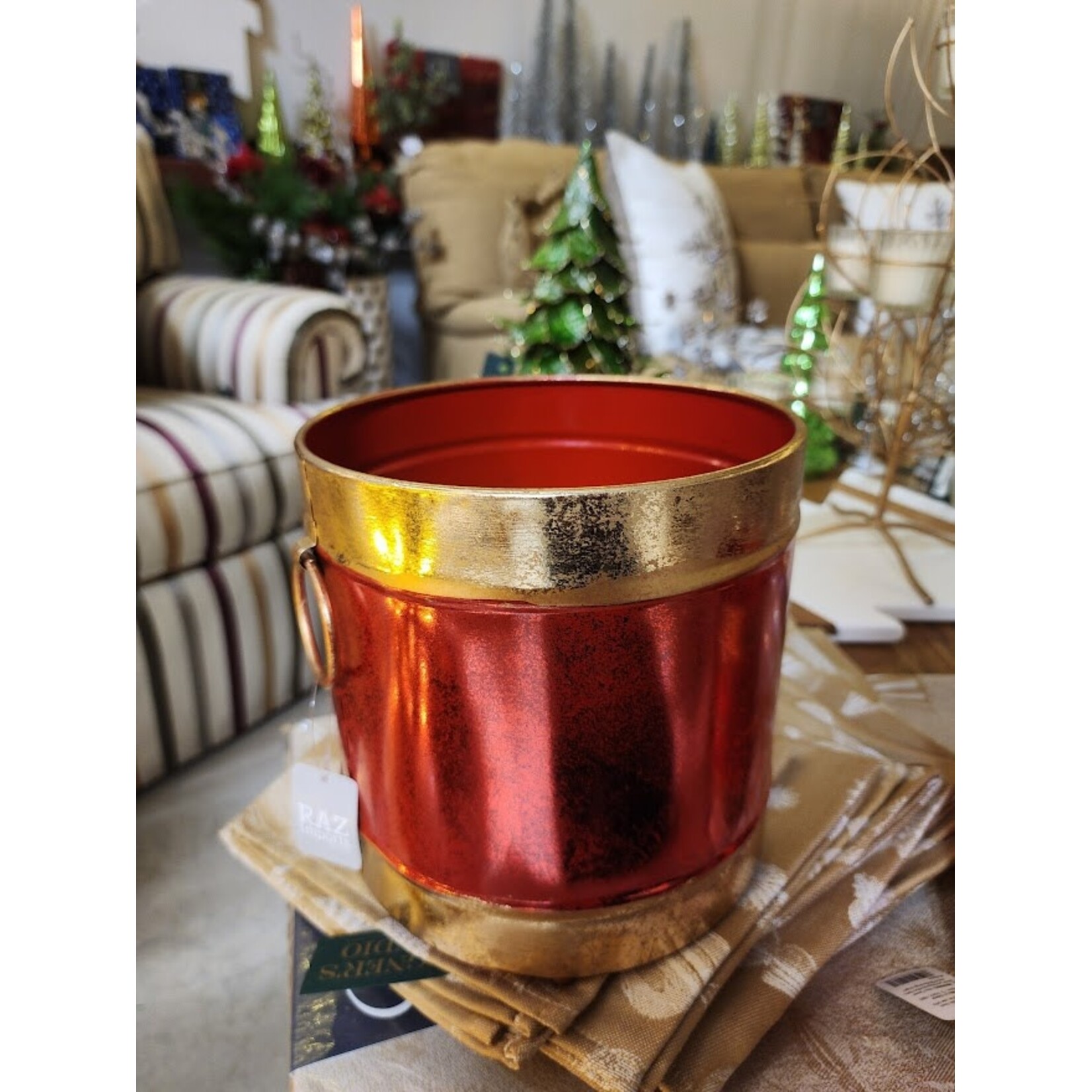 RAZ Imports Red and Gold Container Ornament