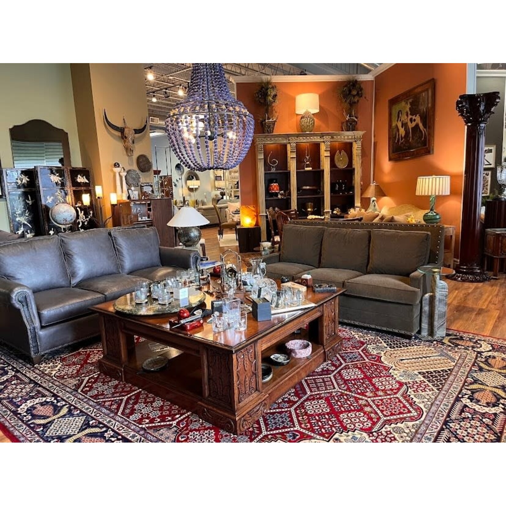 Currey & Company Penelope Chandelier Cobalt Blue