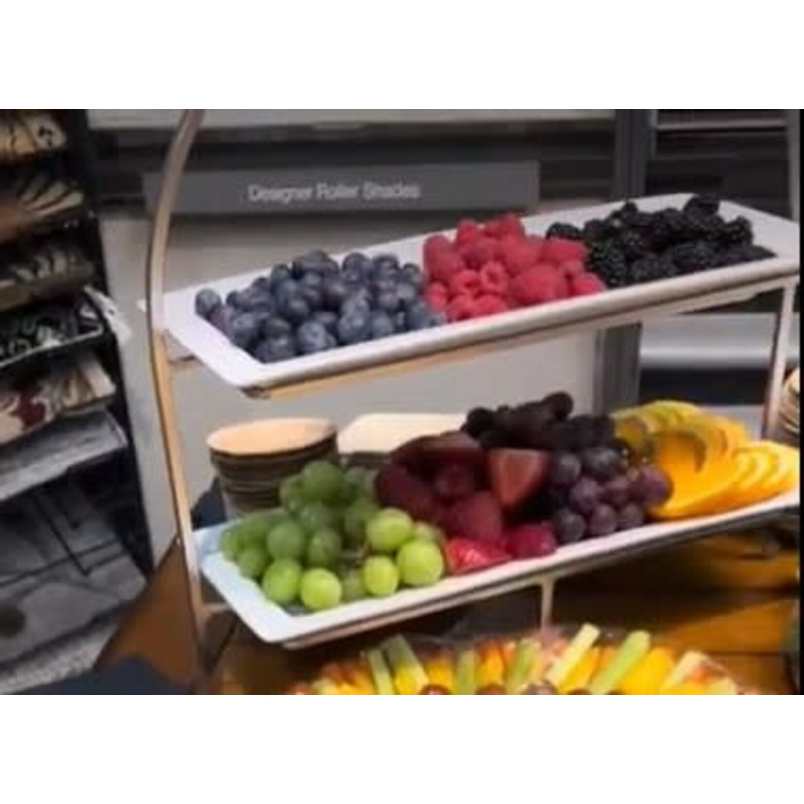 Willow Group Rectangle Metal & Porcelain 2 Tier Server