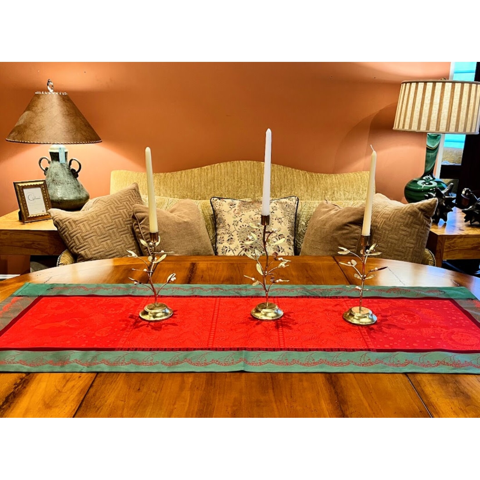 RAZ Imports Gold Mistletoe Candlestick