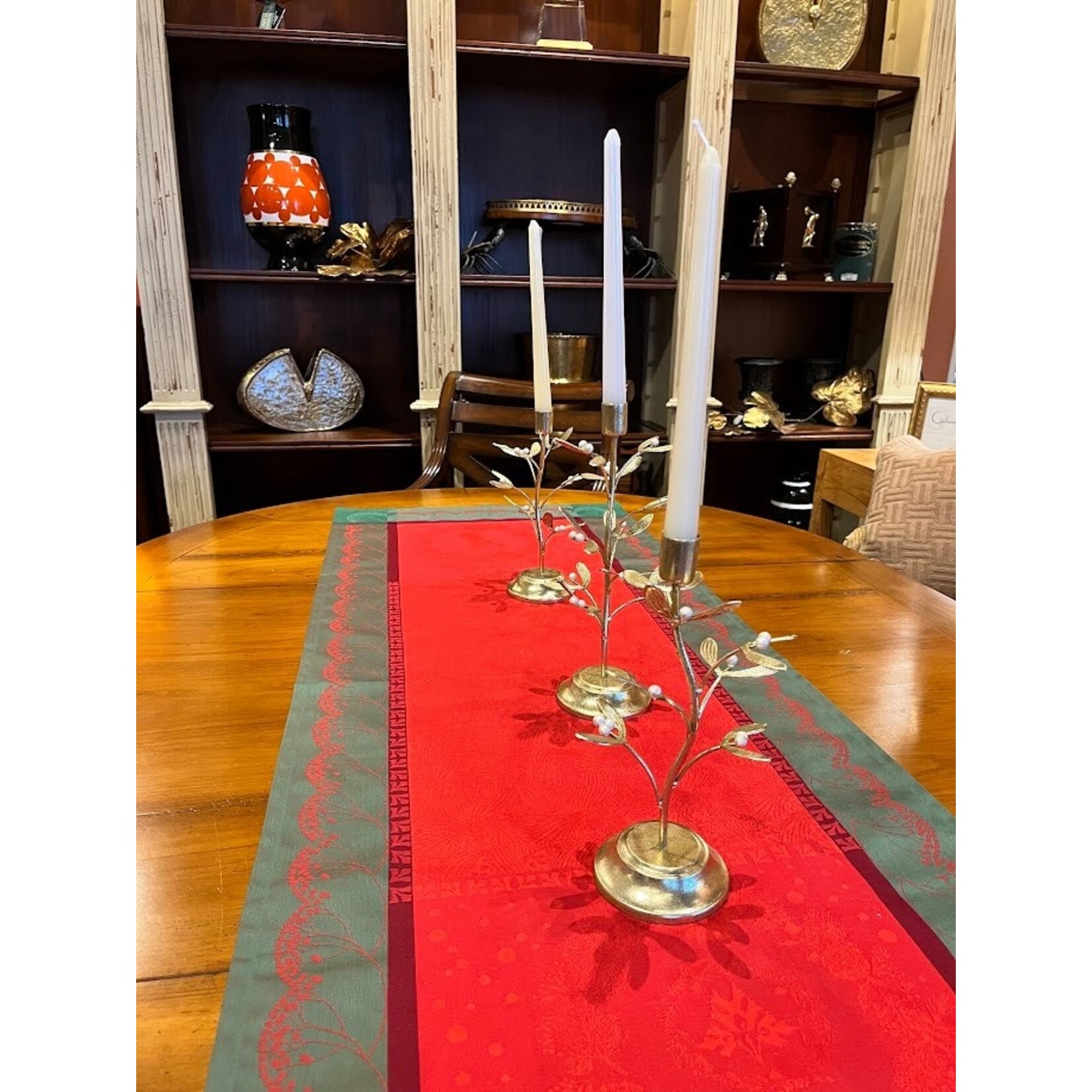 RAZ Imports Gold Mistletoe Candlestick