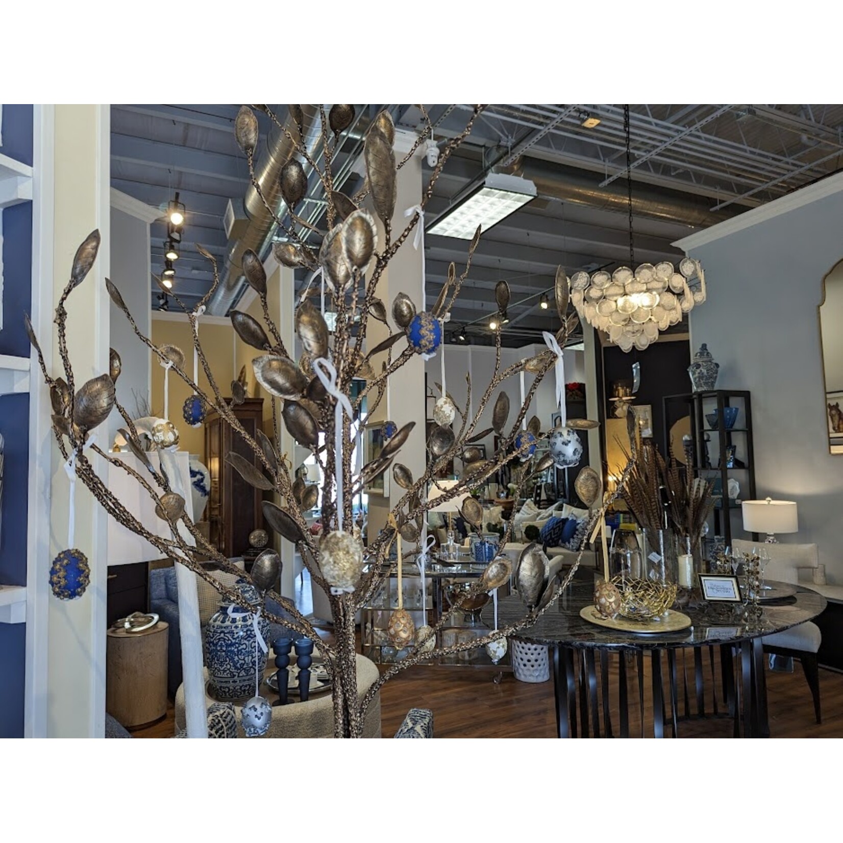 Peter Priess Cobalt Blue Egg with Gold Beads