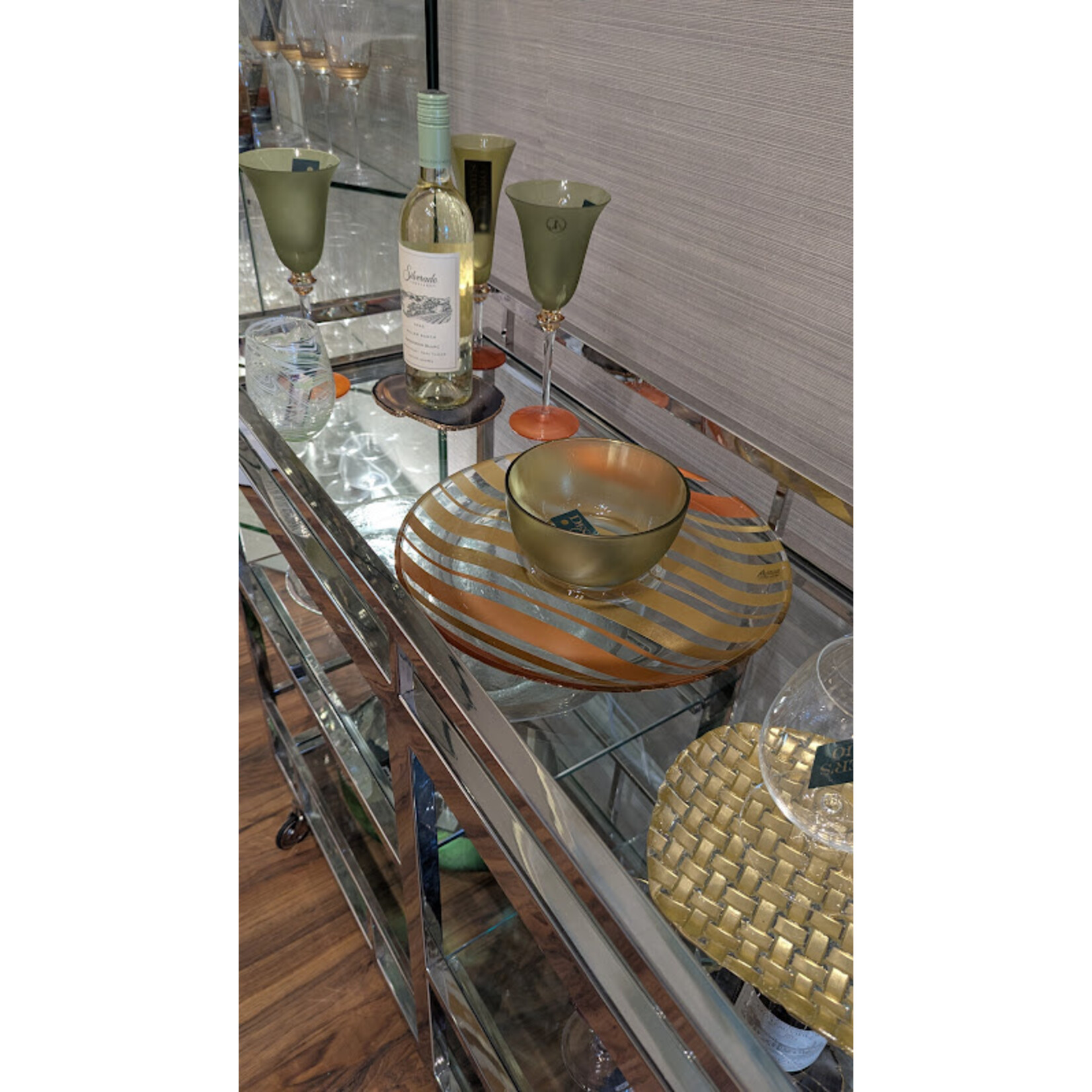 Alan Lee Collection Sienna 2 Piece Chip & Dip Olive