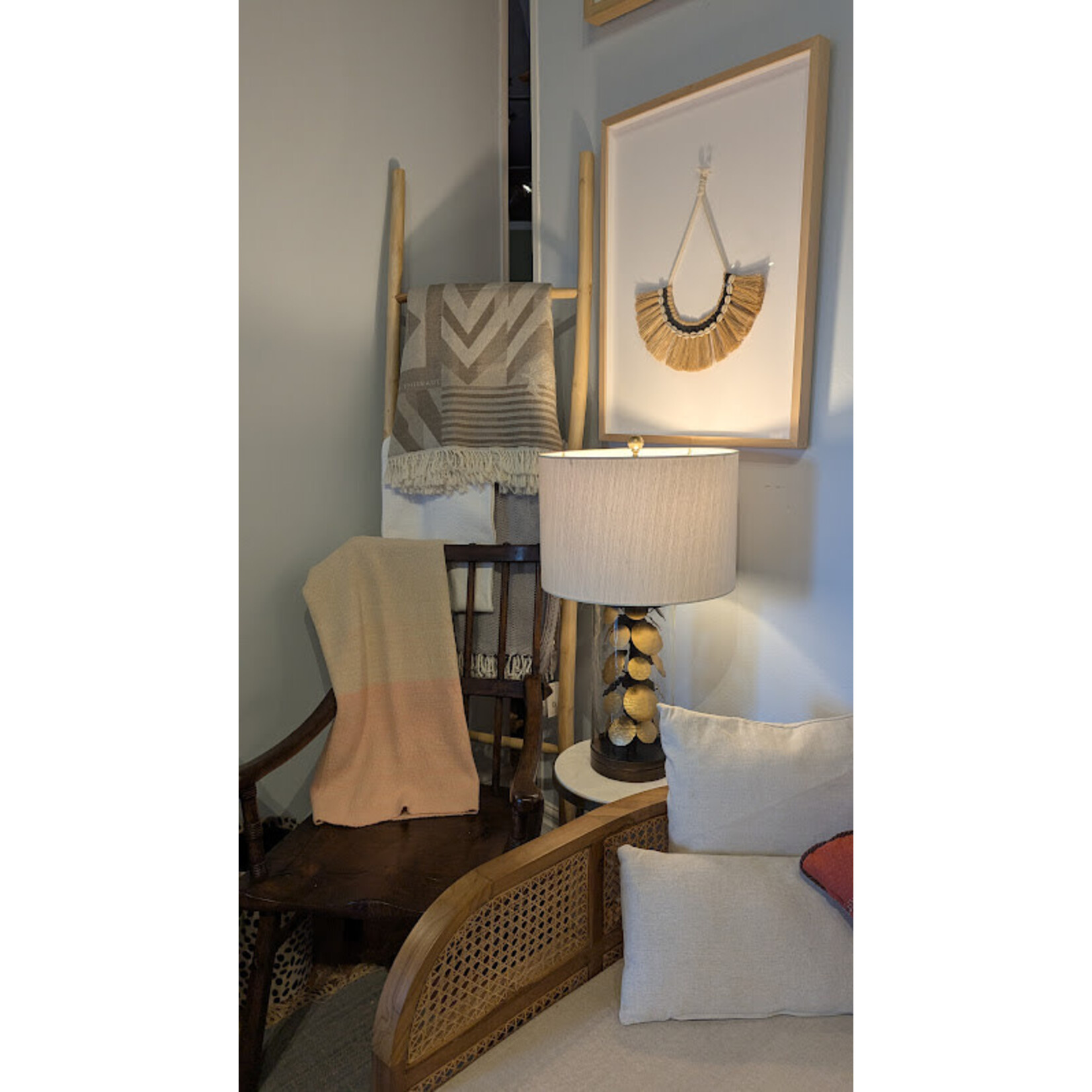 Pigeon and Poodle Provo Leaning Towel Rack Natural Teak