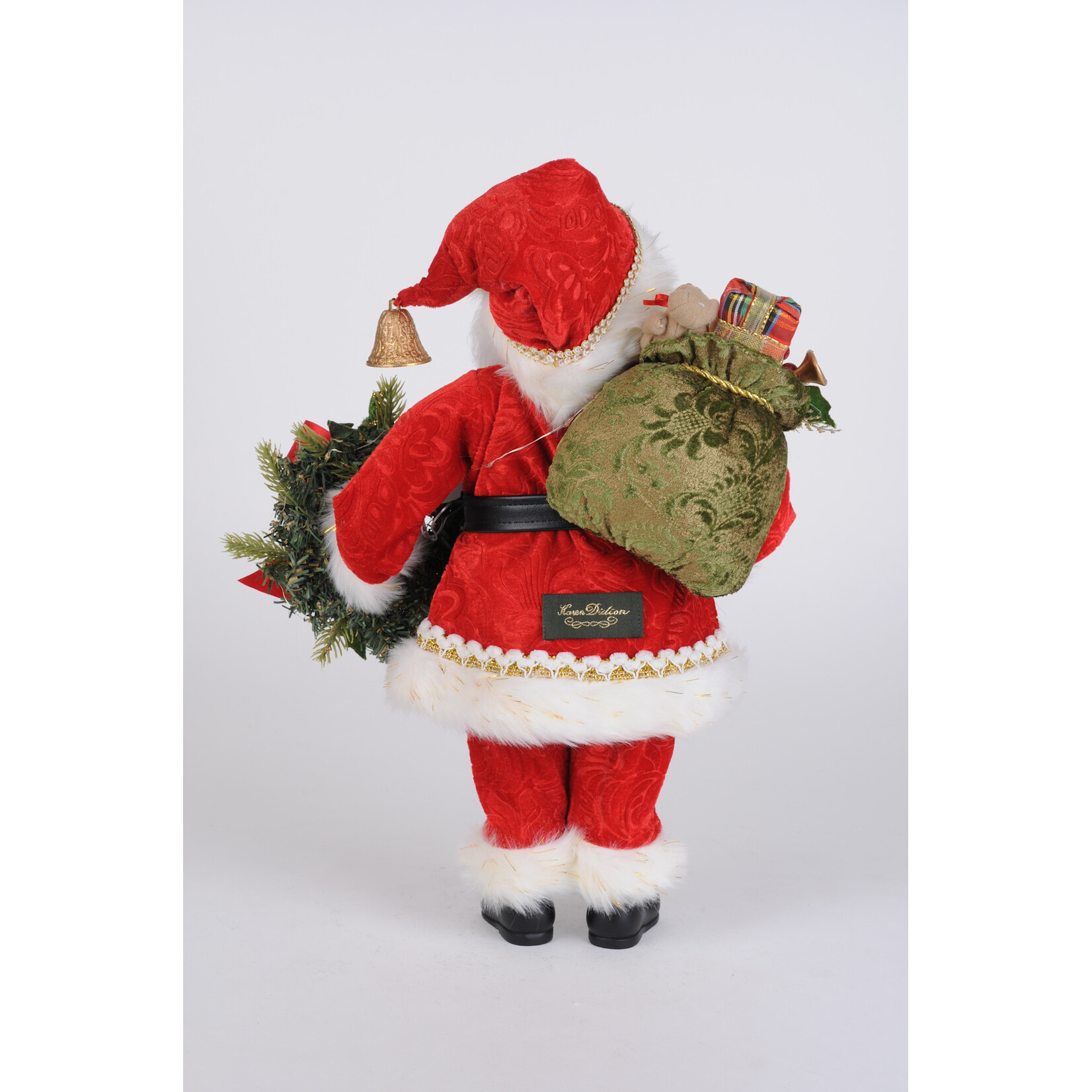 Karen Didion Originals Lighted Berry Wreath Santa