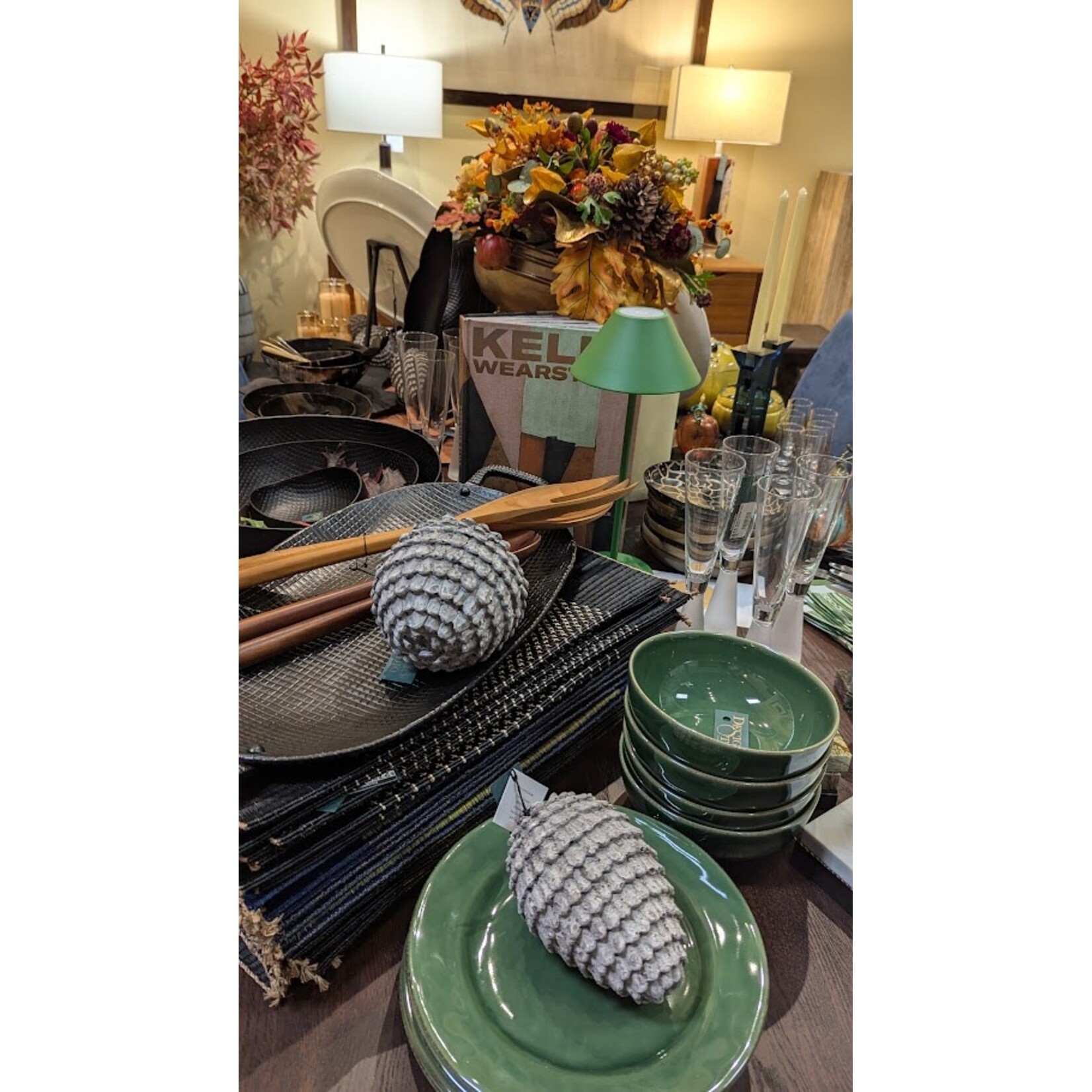 Zodax Grey Wooden Pinecone Ornament 6.25"