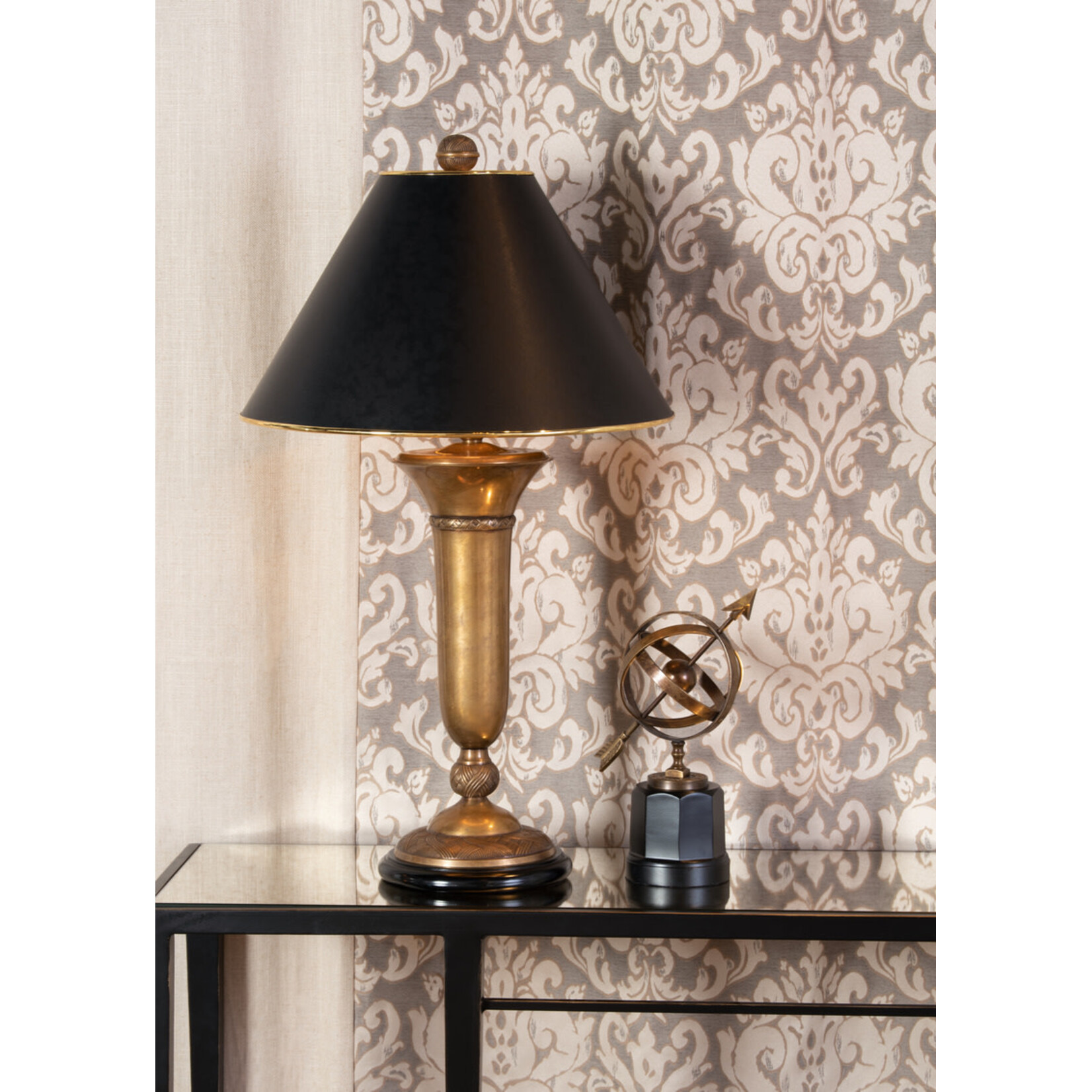 Wildwood Cedric Lamp with Black Shade
