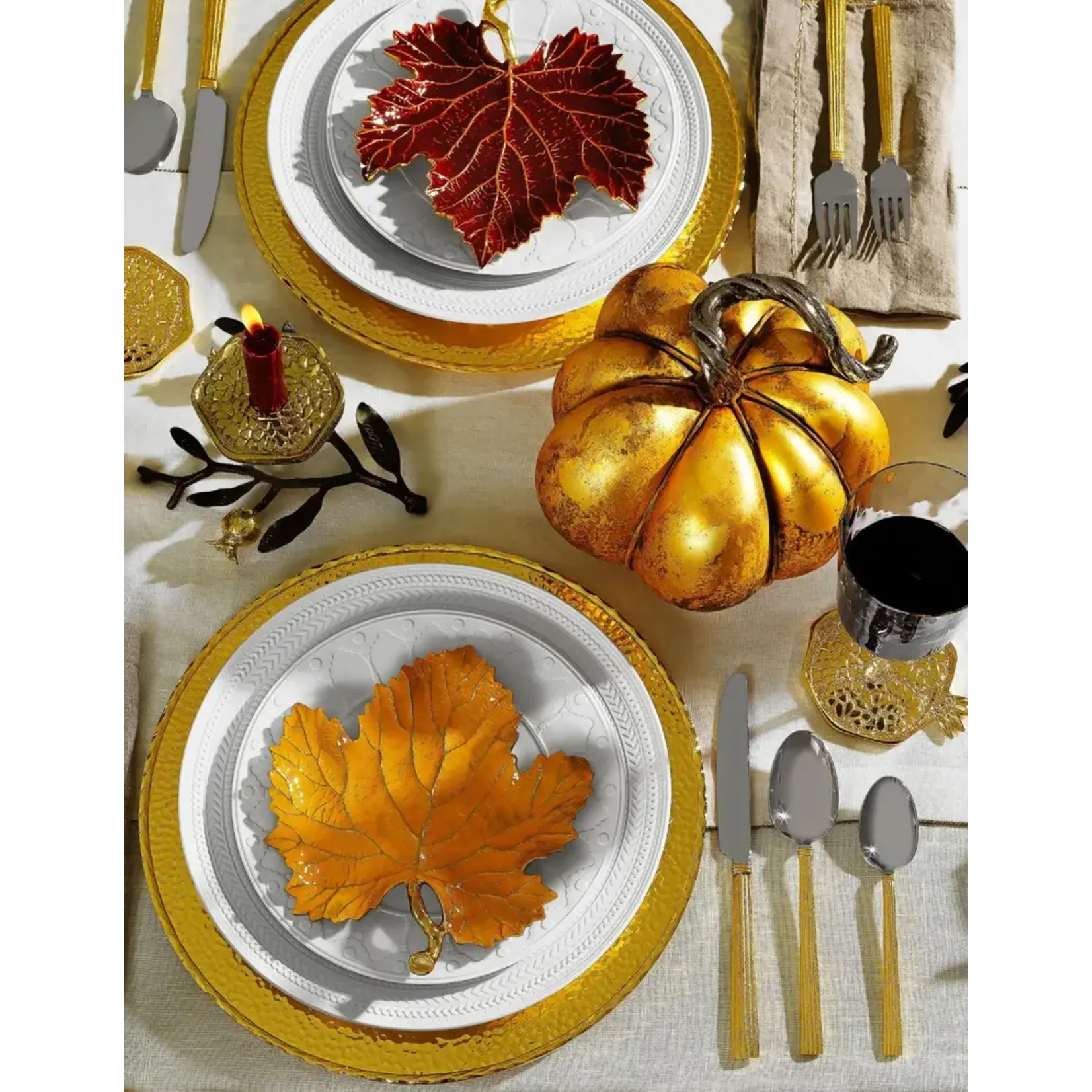 Michael Aram Wheat Gold 5 Piece Flatware Set