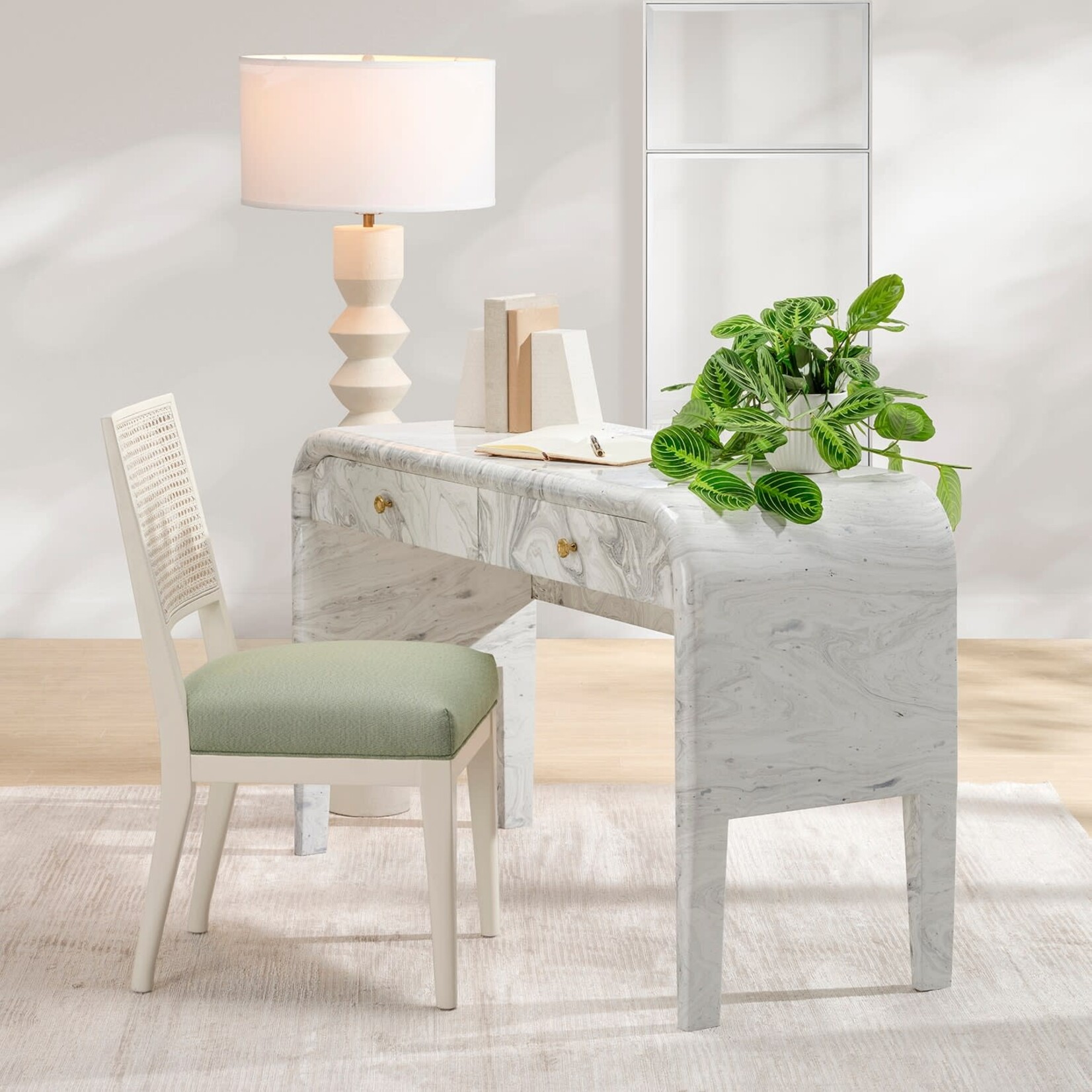 Made Goods Ariela Pristine Vintage Faux Shagreen  Mirror 28"x70"