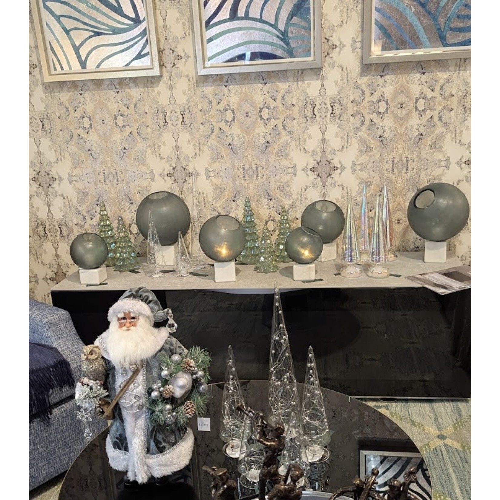 Currey & Company Fresno Blue Orb Set of 3