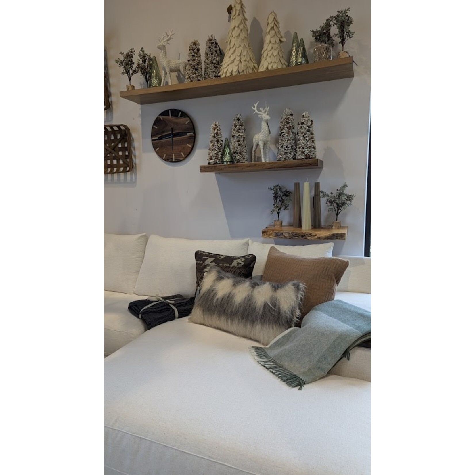 Napa Home and Garden Pinecone and Cotton Shell Topiaries Set of 2 Trees