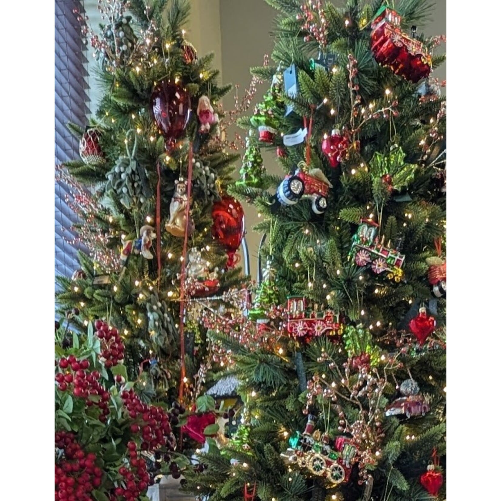 RAZ Imports Red & Green Holiday Train Ornament 5.5"