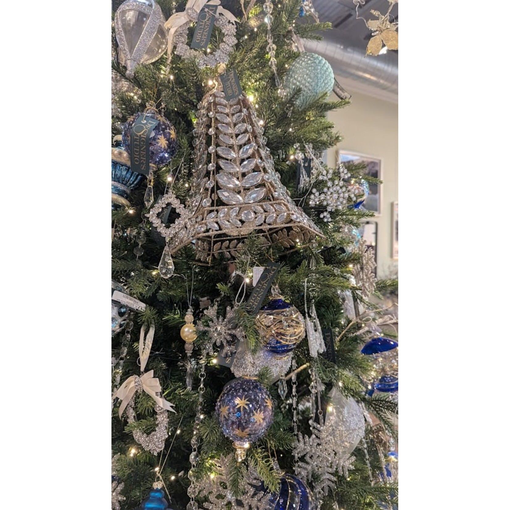 RAZ Imports Crystal Pearl Drop Ornament 5.75"