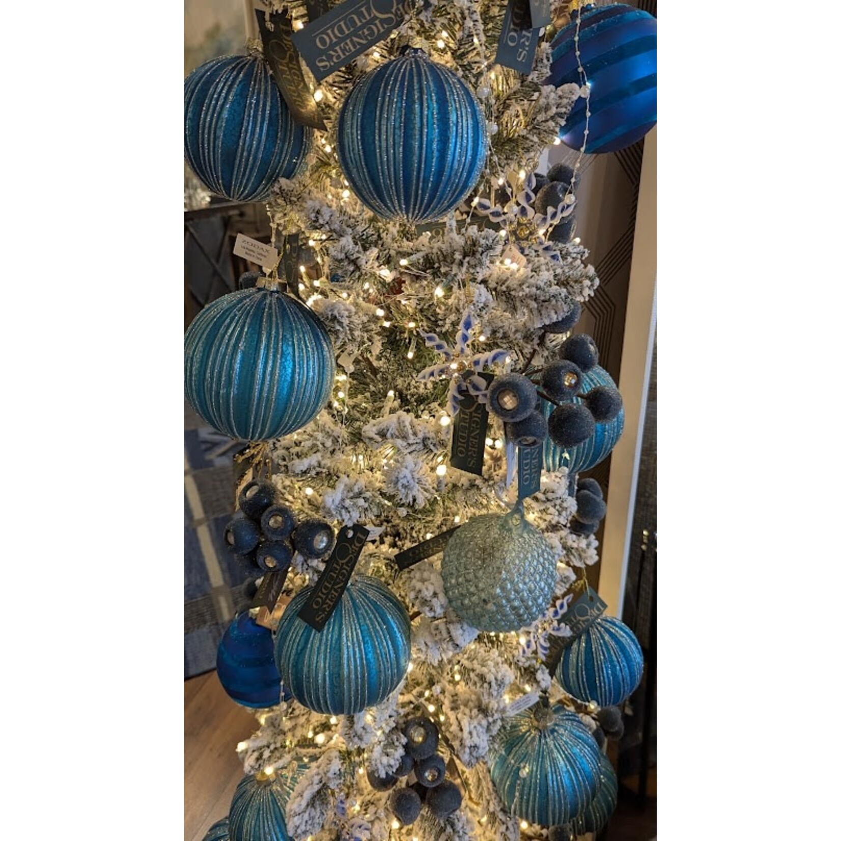 Zodax Vintage Blue Glass Ball Ornament