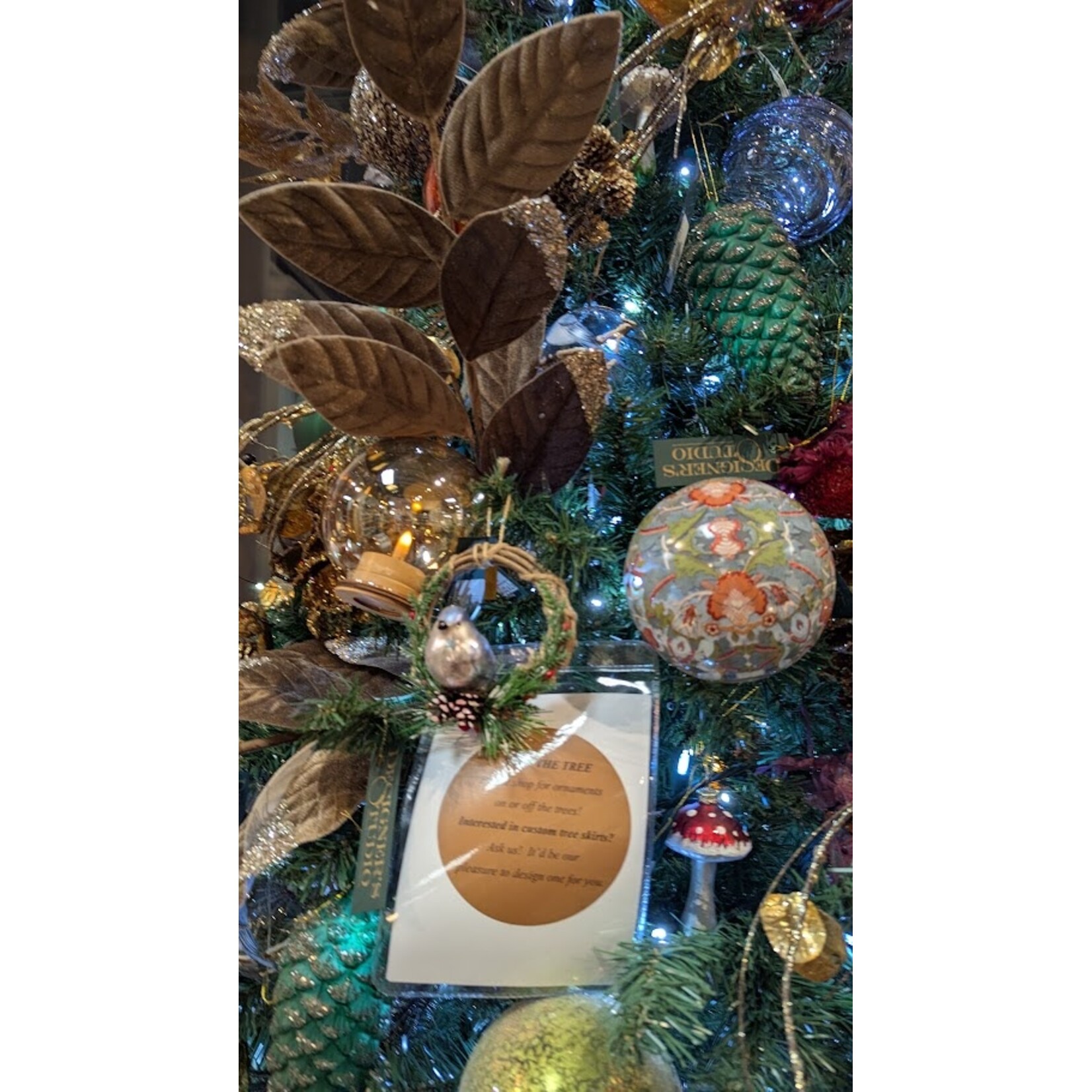 Jim Marvin Enterprises Bronze Leaf Silver Glitter Pick 27"