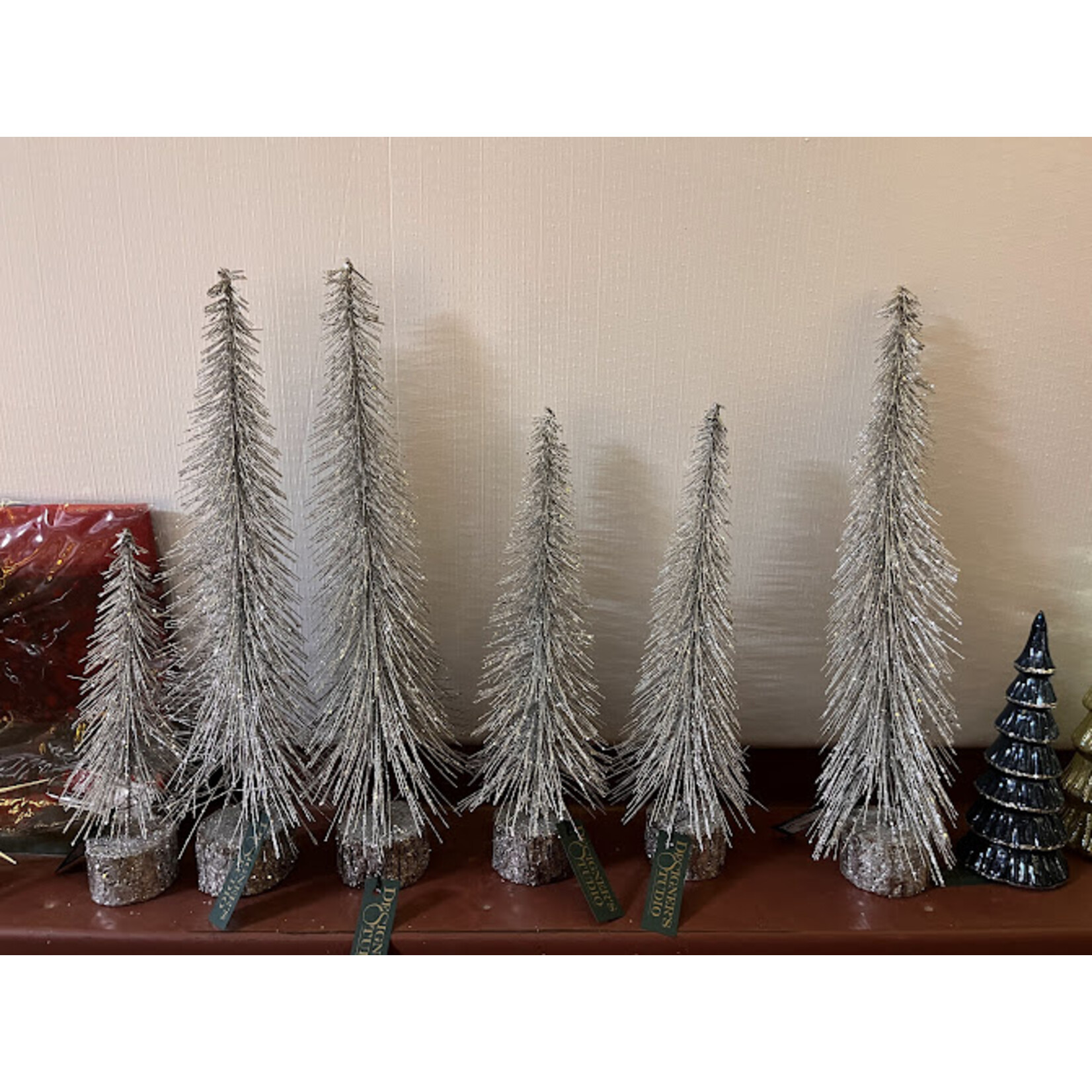Two's Company Silver Glitter Bottle Brush Tree