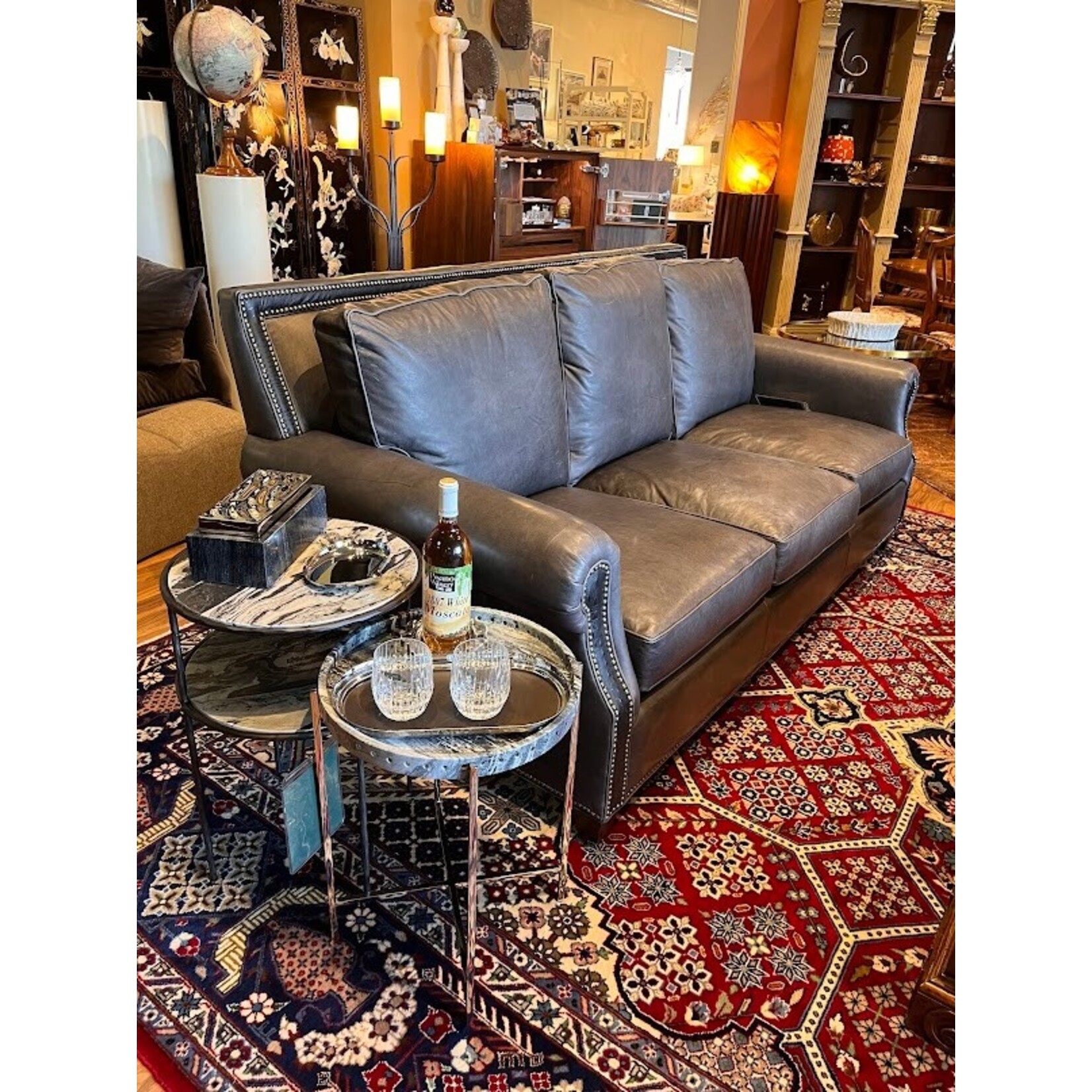 Our House Designs Finsbury Sofa Journey Charcoal Leather