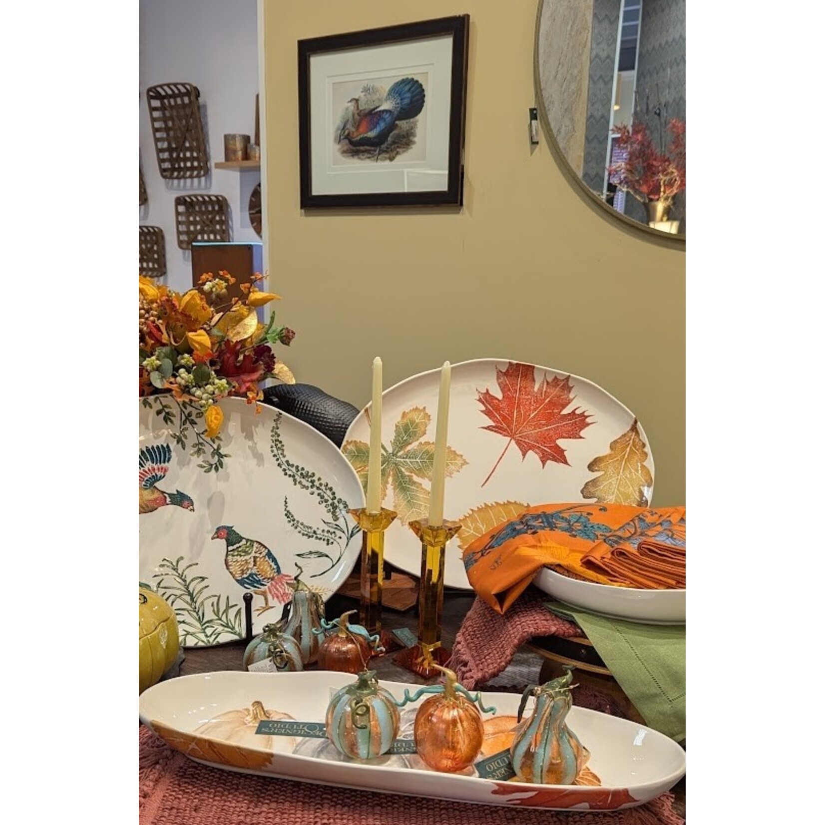 Vietri Pumpkins Figural Orange Glass Pumpkin