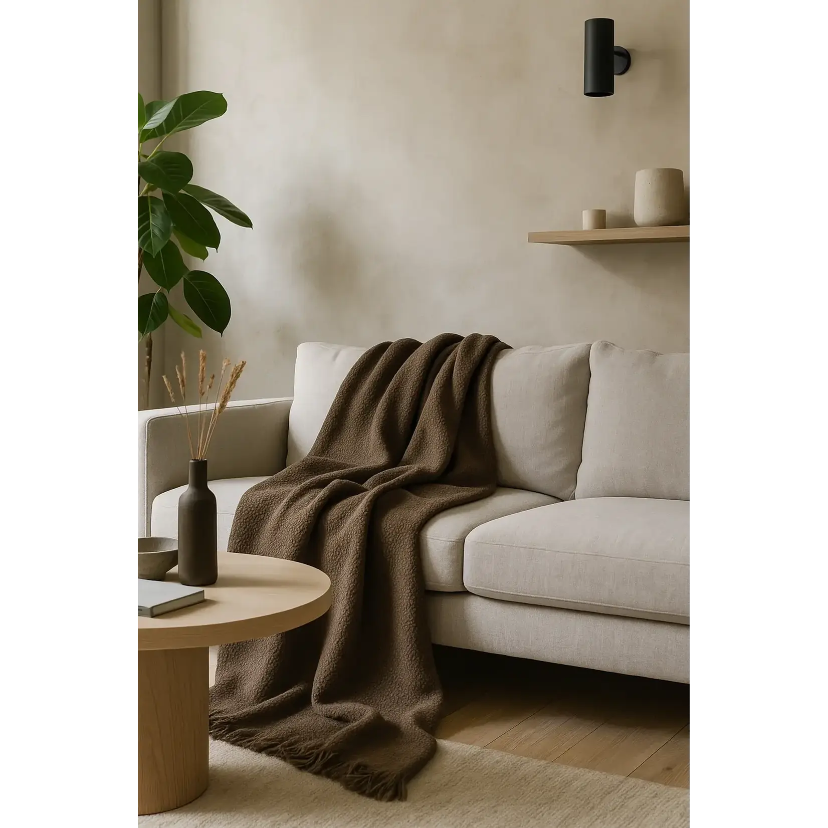 Anaya Blissful Bamboo Chocolate Brown Throw Blanket