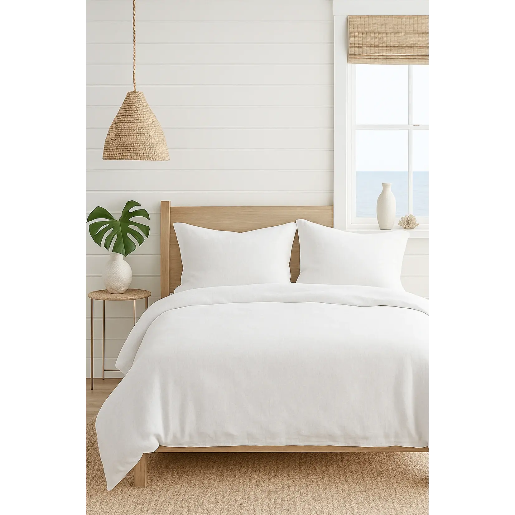 Anaya So Soft Linen White King Duvet Cover