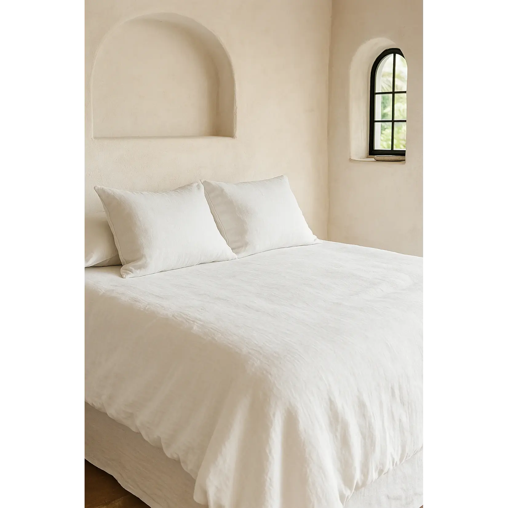 Anaya So Soft Linen White King Duvet Cover