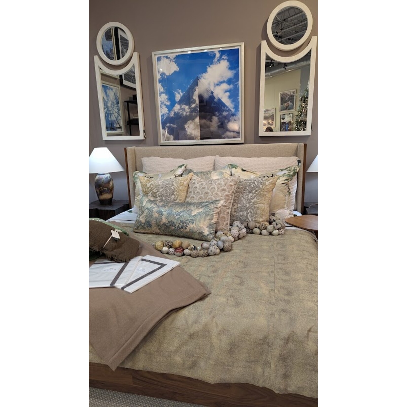 Anaya Cotton Waffle Weave Dutch Euro Pillow w Down Alt Insert Beige 28x36